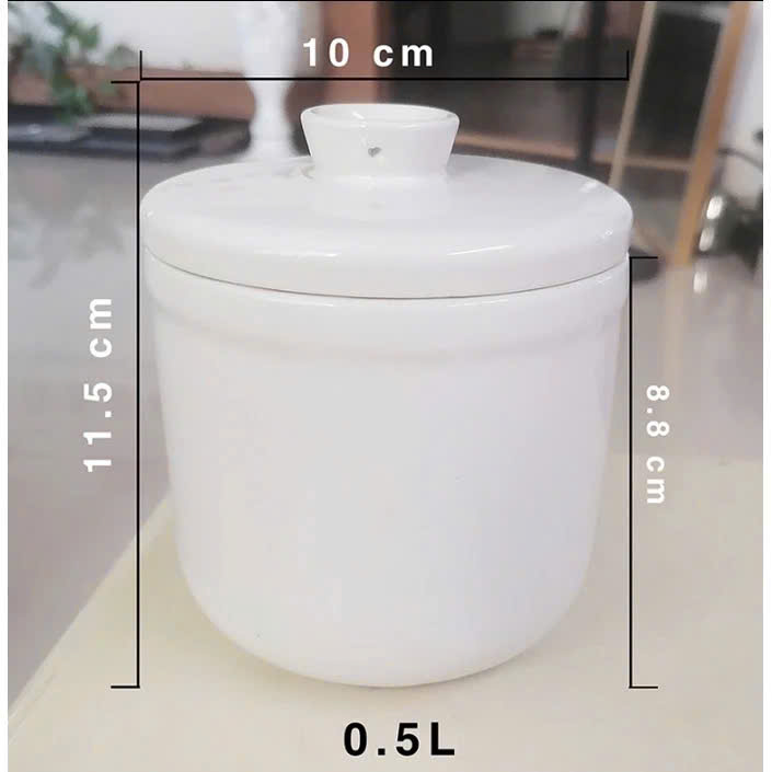 Thố sứ kèm nắp thay thế nồi nấu cháo chậm Bear