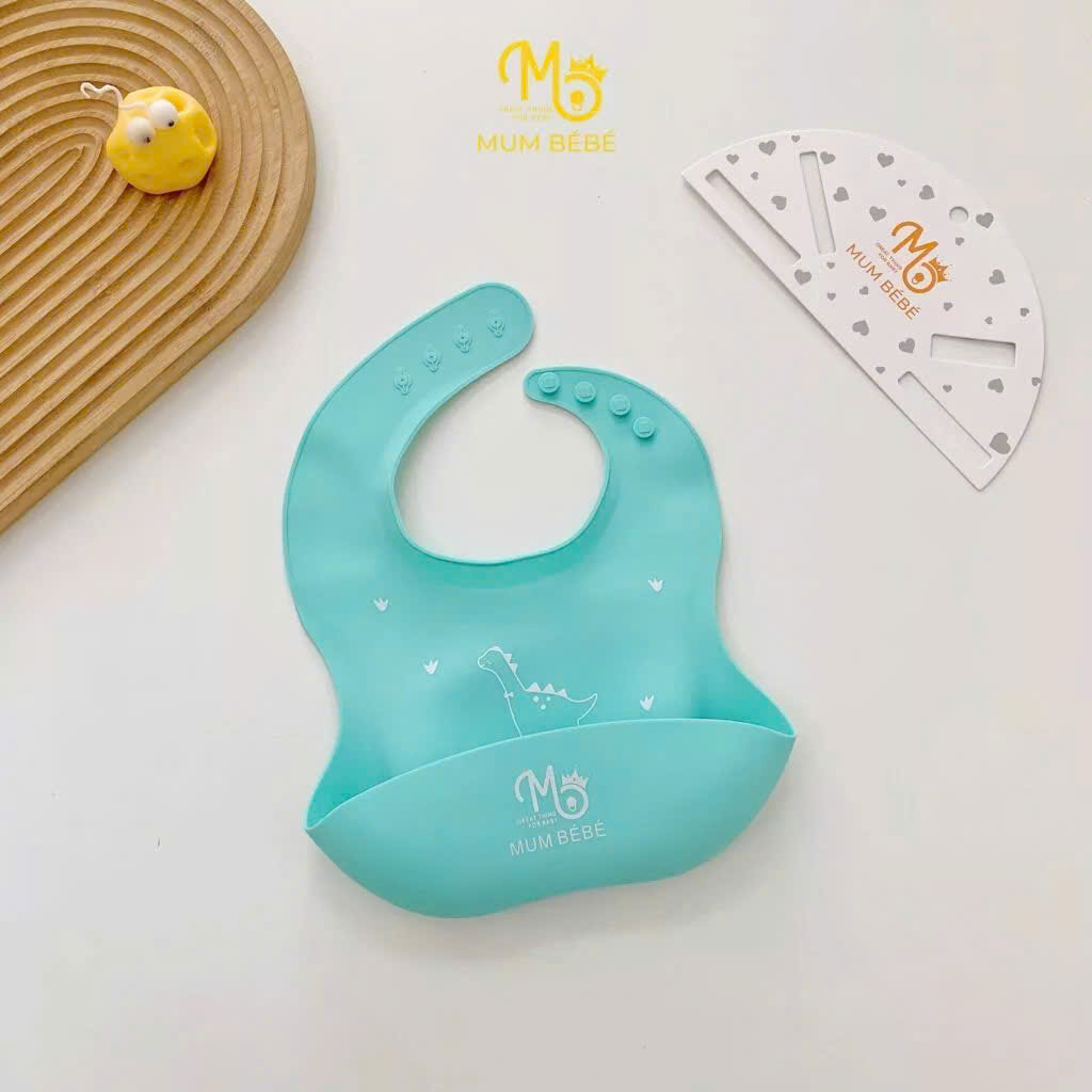 Yếm ăn dặm silicone có máng hứng Mum Bébé
