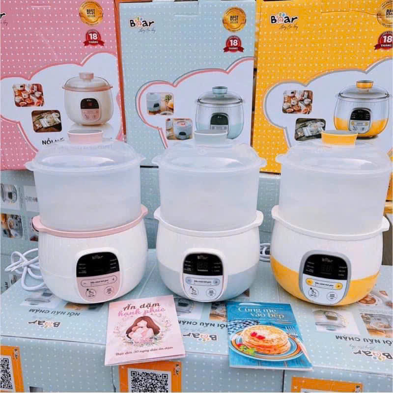 Nồi nấu cháo chậm Bear phiên bản Tiếng Việt - 0,8 lít