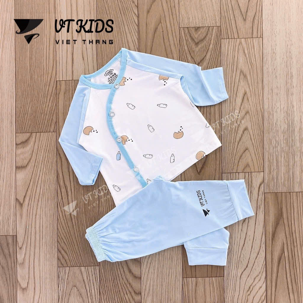 Bộ sơ sinh tay dài VT Kid (Mẫu ngẫu nhiên do mỗi đợt ra mẫu khác nhau, sẽ inbox khách chọn mẫu sau)
