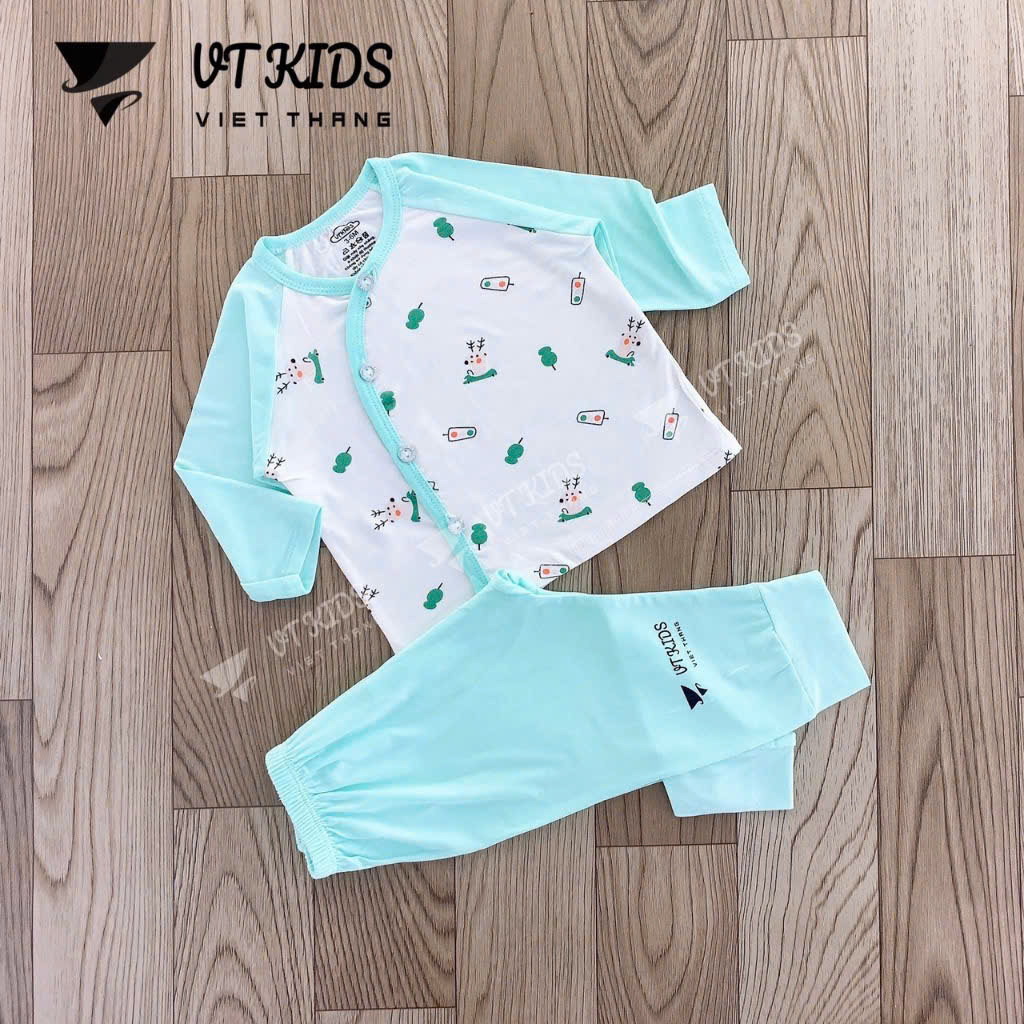Bộ sơ sinh tay dài VT Kid (Mẫu ngẫu nhiên do mỗi đợt ra mẫu khác nhau, sẽ inbox khách chọn mẫu sau)