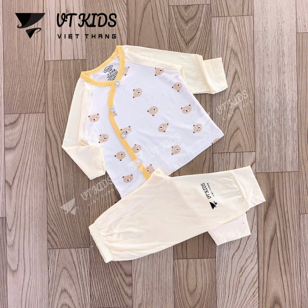 Bộ sơ sinh tay dài VT Kid (Mẫu ngẫu nhiên do mỗi đợt ra mẫu khác nhau, sẽ inbox khách chọn mẫu sau)