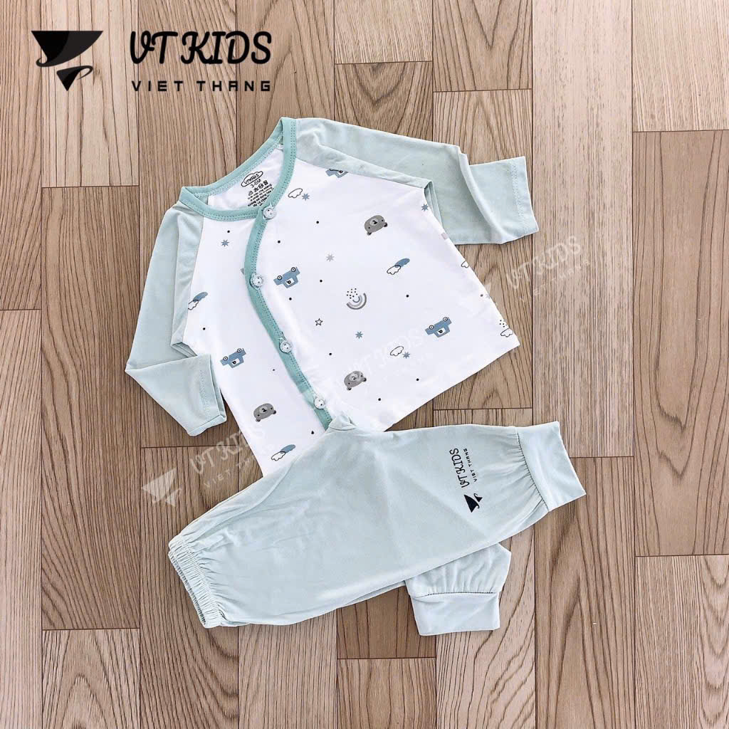 Bộ sơ sinh tay dài VT Kid (Mẫu ngẫu nhiên do mỗi đợt ra mẫu khác nhau, sẽ inbox khách chọn mẫu sau)