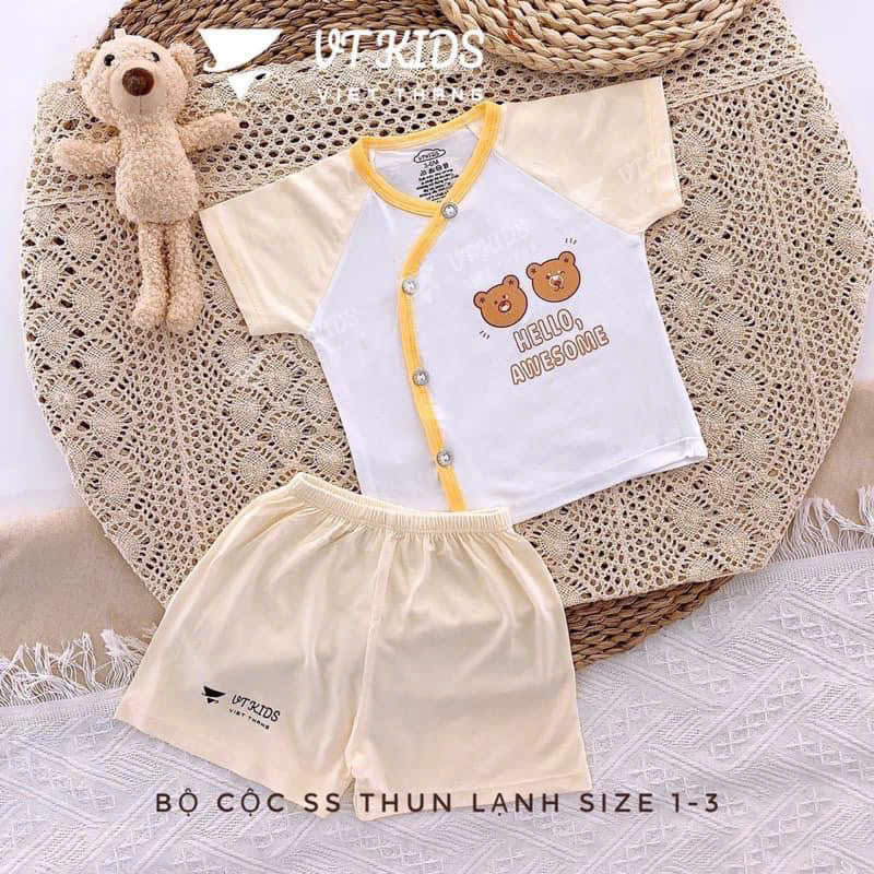 Bộ sơ sinh tay ngắn VT Kid (Mẫu ngẫu nhiên do mỗi đợt ra mẫu khác nhau, sẽ inbox khách chọn mẫu sau)
