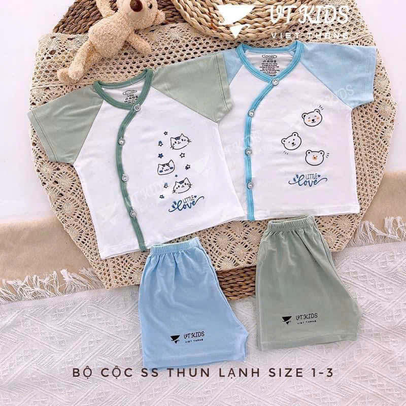 Bộ sơ sinh tay ngắn VT Kid (Mẫu ngẫu nhiên do mỗi đợt ra mẫu khác nhau, sẽ inbox khách chọn mẫu sau)