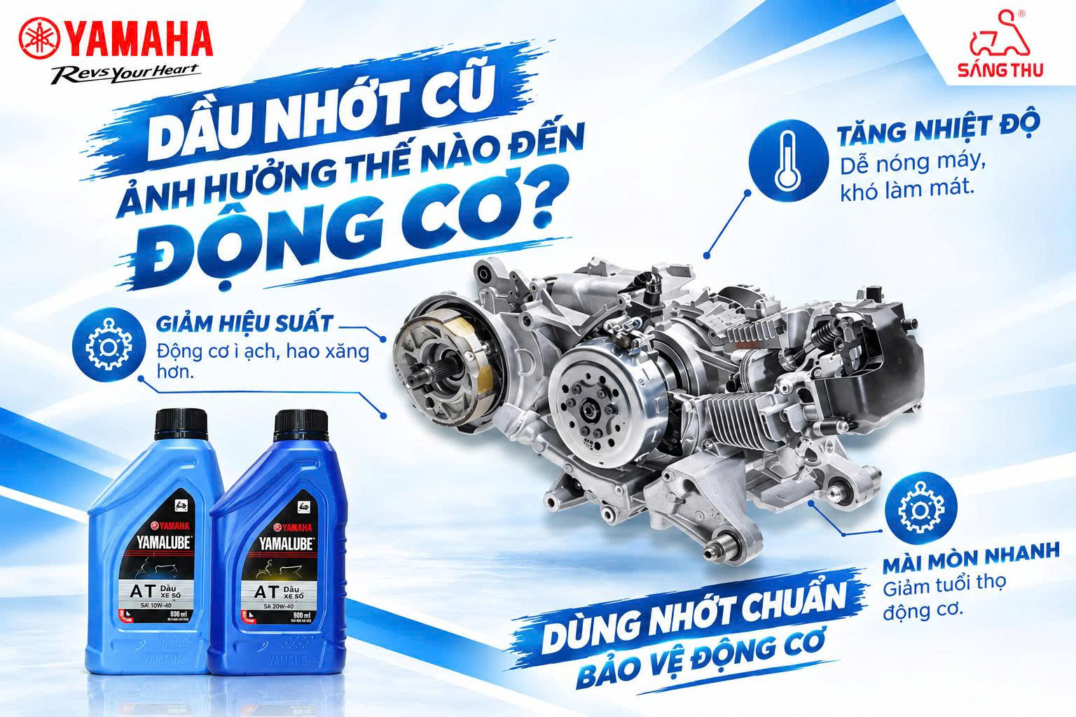 DẦU NHỚT CŨ ẢNH HƯỞNG NHƯ THẾ NÀO? - YAMAHA SÁNG THU QUẢNG NGÃI