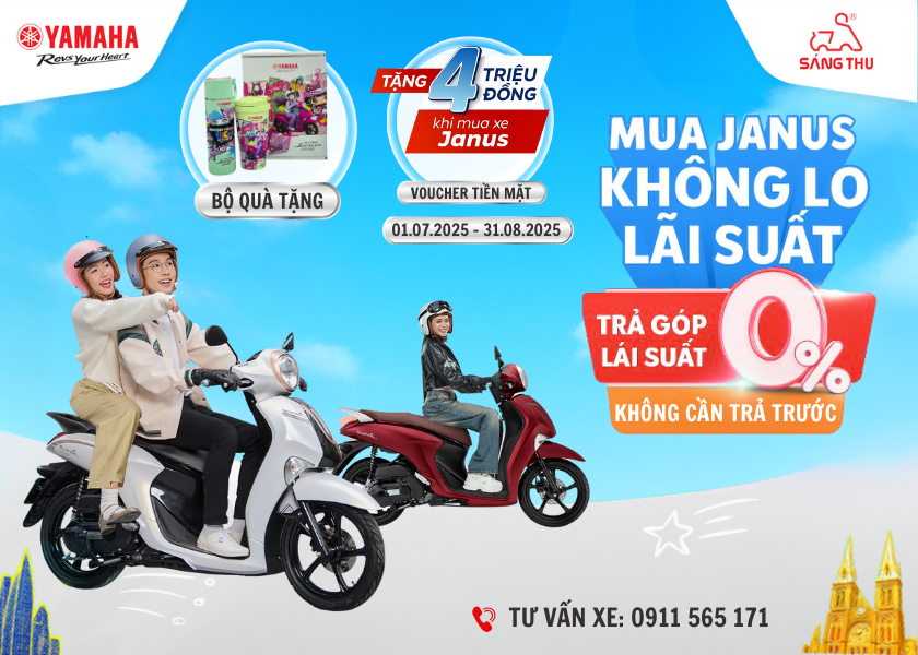 MUA YAMAHA JANUS – NHẬN NGAY ƯU ĐÃI KHỦNG THÁNG 8