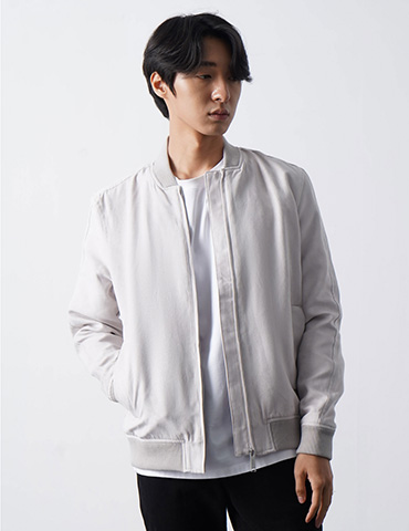 Áo Khoác Bomber Da Lộn Regular