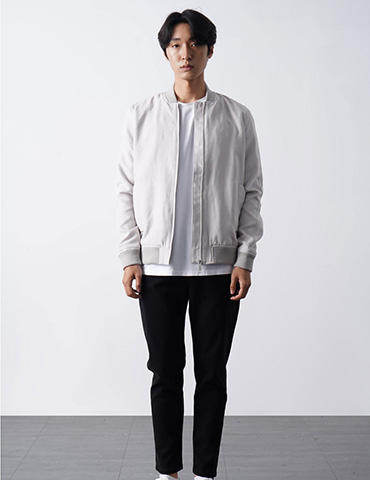 Áo Khoác Bomber Da Lộn Regular