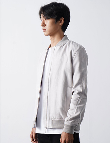 Áo Khoác Bomber Da Lộn Regular