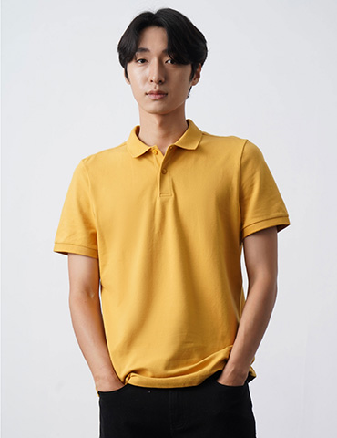 Áo Polo Basic Thêu Fitted Tay Ngắn Cổ Gập