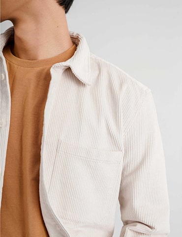 Áo Sơ Mi Corduroy Regular Sọc Trơn