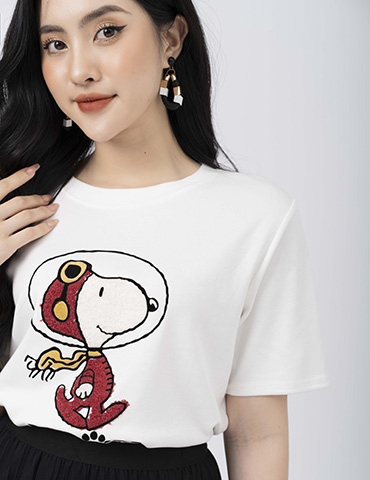 Áo cotton dáng suông free size in chữ Moon cách điệu