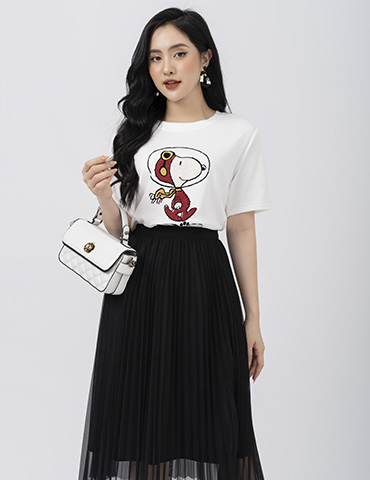 Áo cotton dáng suông free size in chữ Moon cách điệu