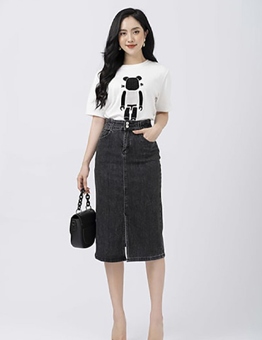 Áo cotton dáng suông họa tiết gấu lego