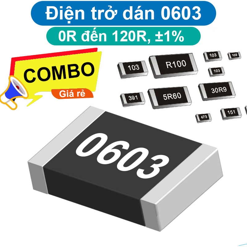 (500 Con) điện trở dán 0603 - giá trị 0R đến 120R, ±1%