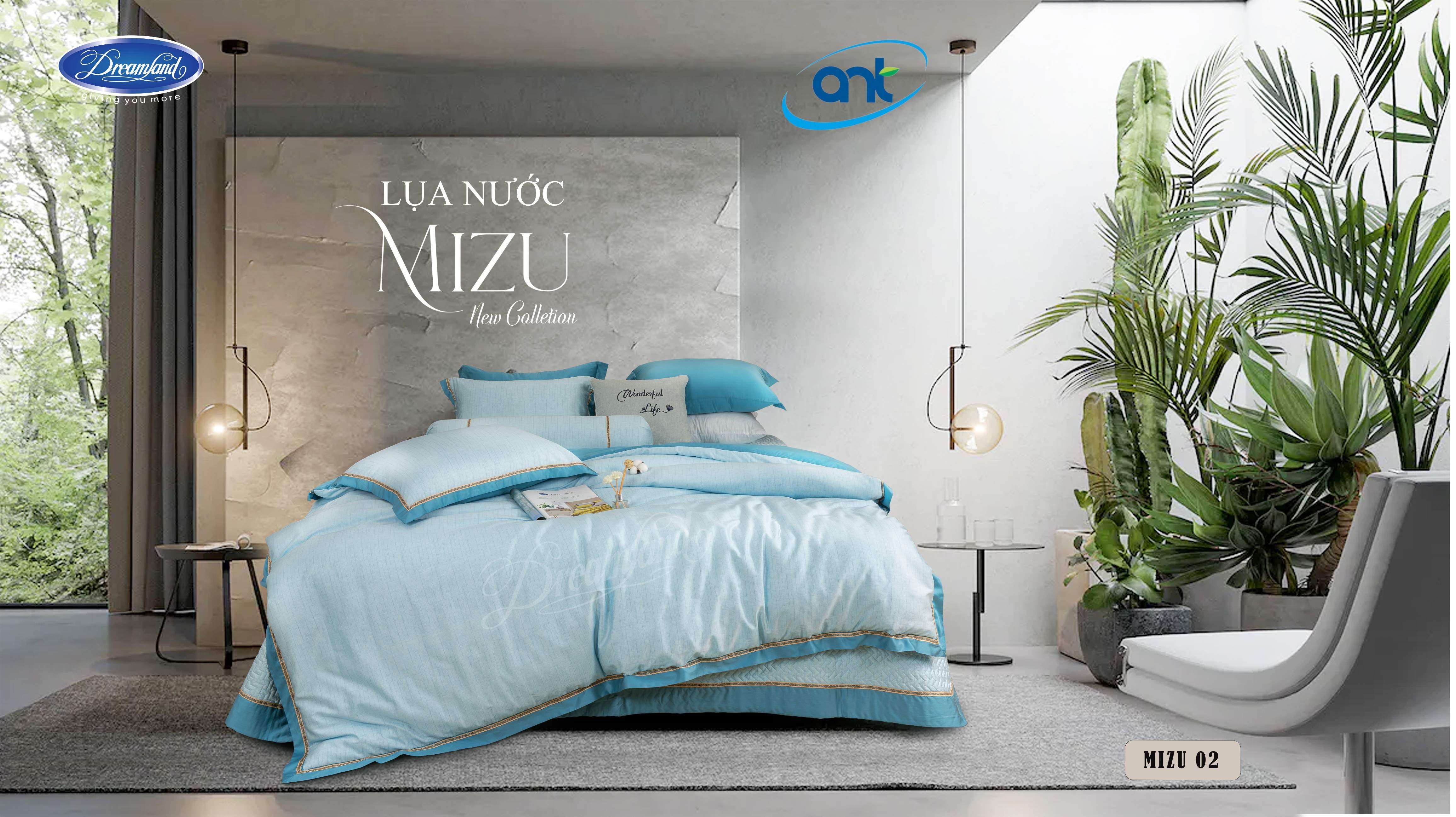 Bộ Chăn Ga Gối Tencel Lụa Nước MIZU02