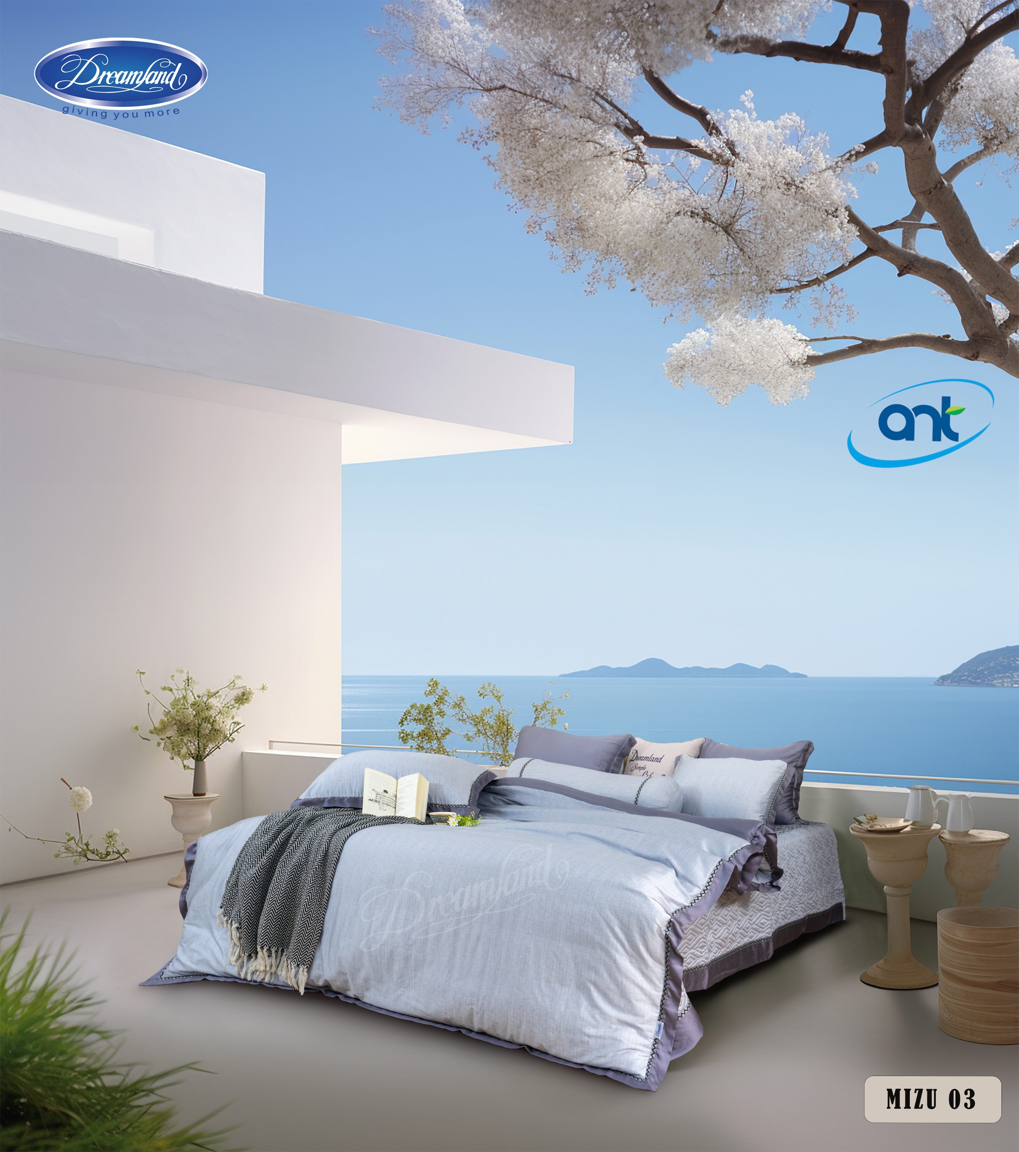 Bộ Chăn Ga Gối Tencel Lụa Nước MIZU03