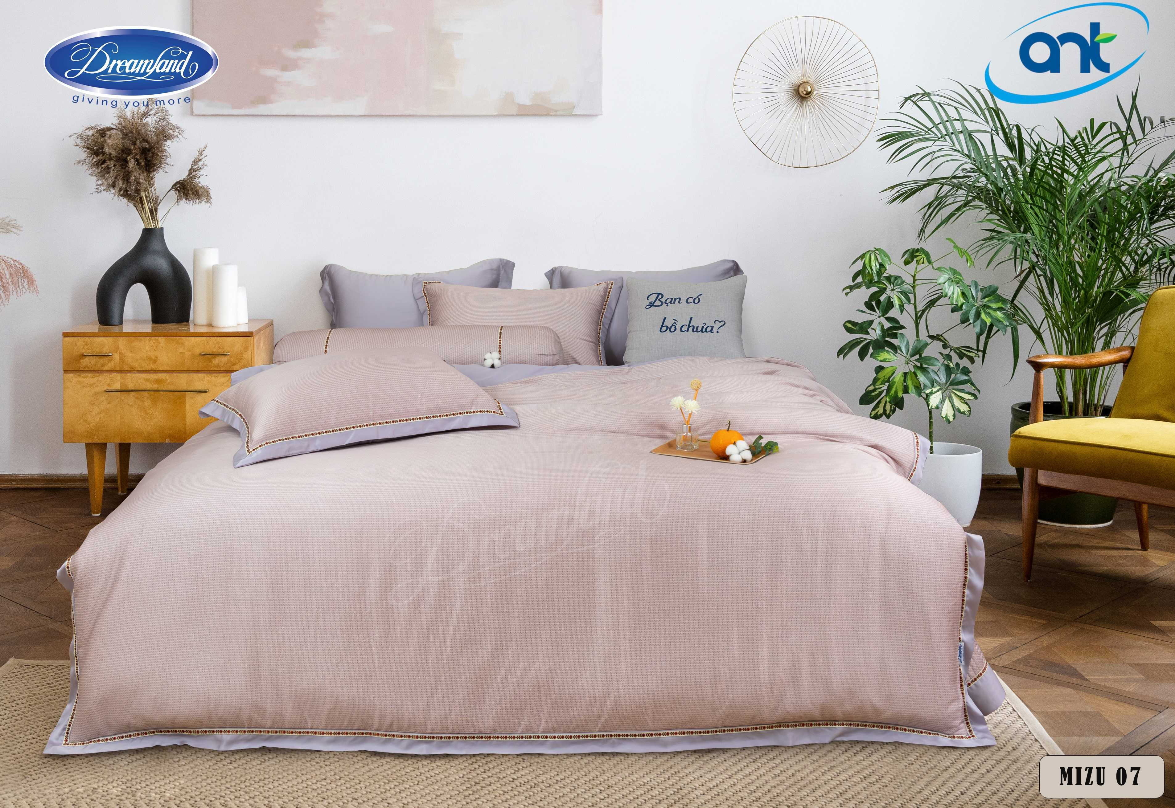 Bộ Chăn Ga Gối Tencel Lụa Nước MIZU07