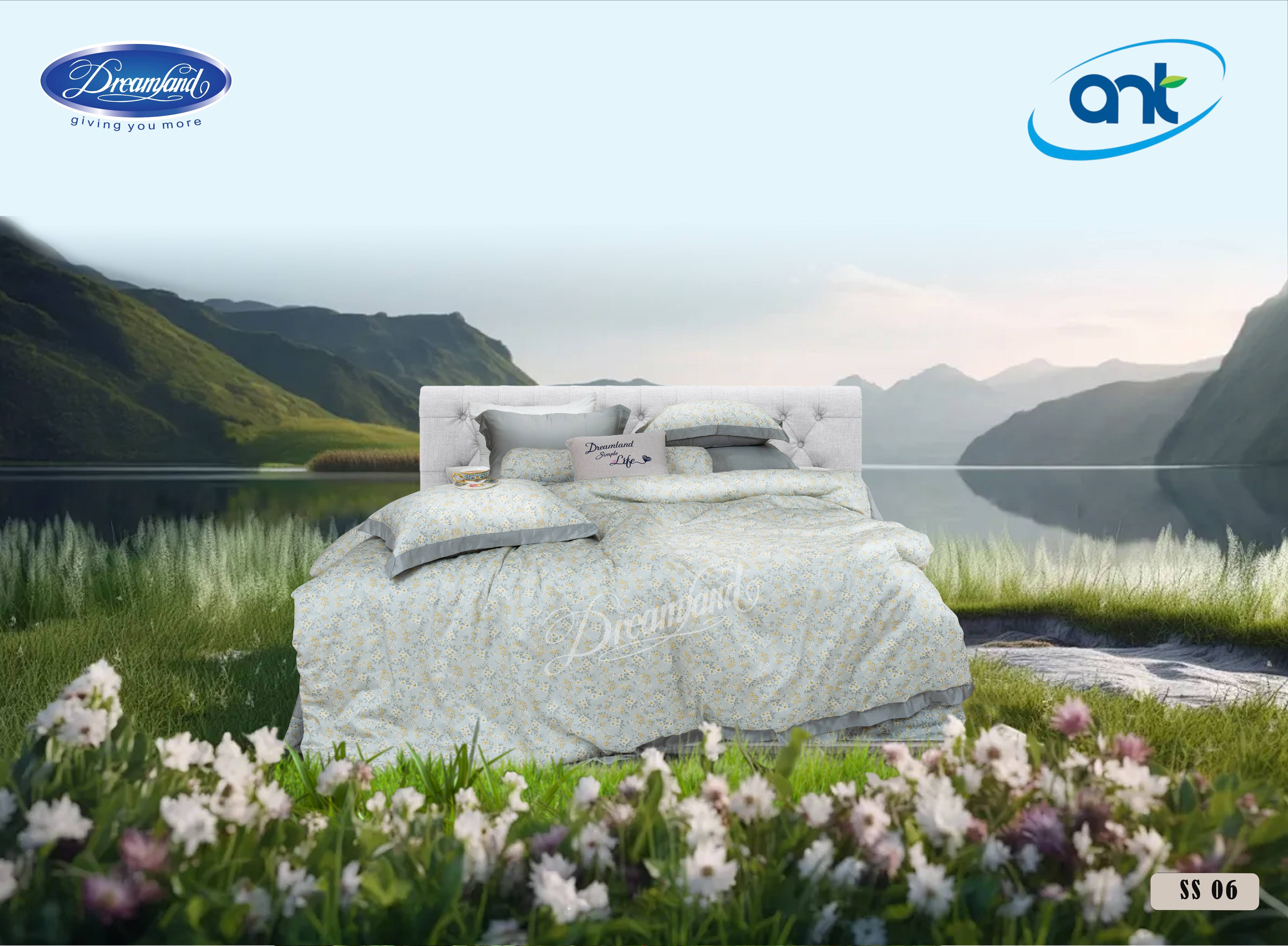 Bộ Chăn Ga Gối Ogarnic Tơ Tằm SS06