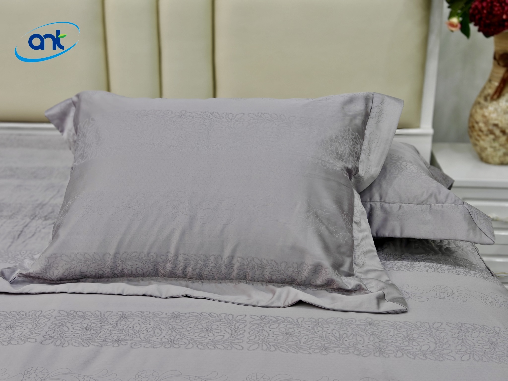 Bộ Chăn Ga Gối Ogarnic Tơ Tằm JQ10