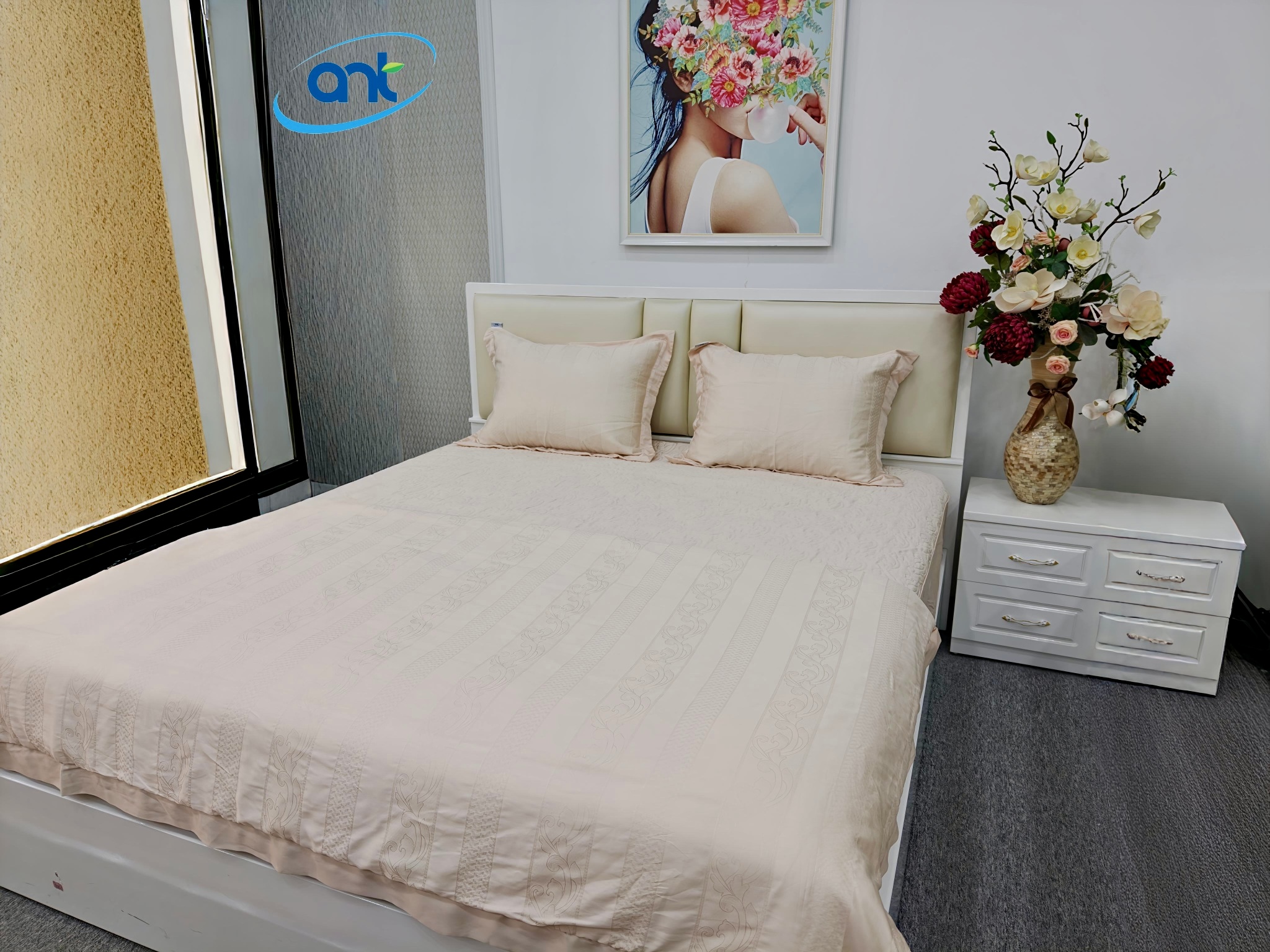 Bộ Chăn Ga Gối Ogarnic Tơ Tằm JQ13