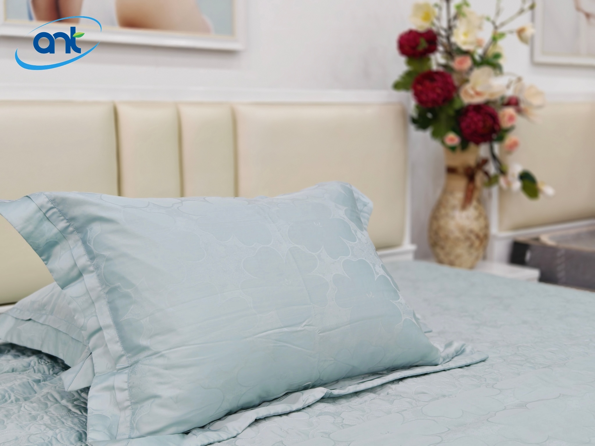 Bộ Chăn Ga Gối Ogarnic Tơ Tằm JQ03