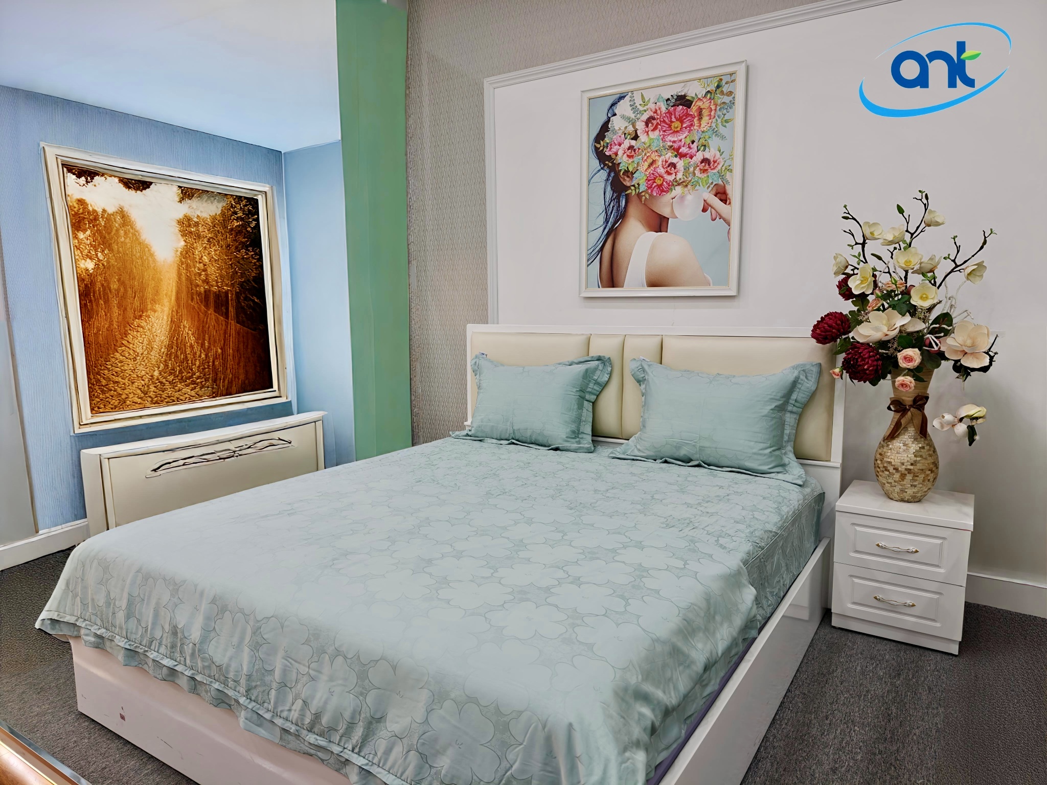 Bộ Chăn Ga Gối Ogarnic Tơ Tằm JQ03