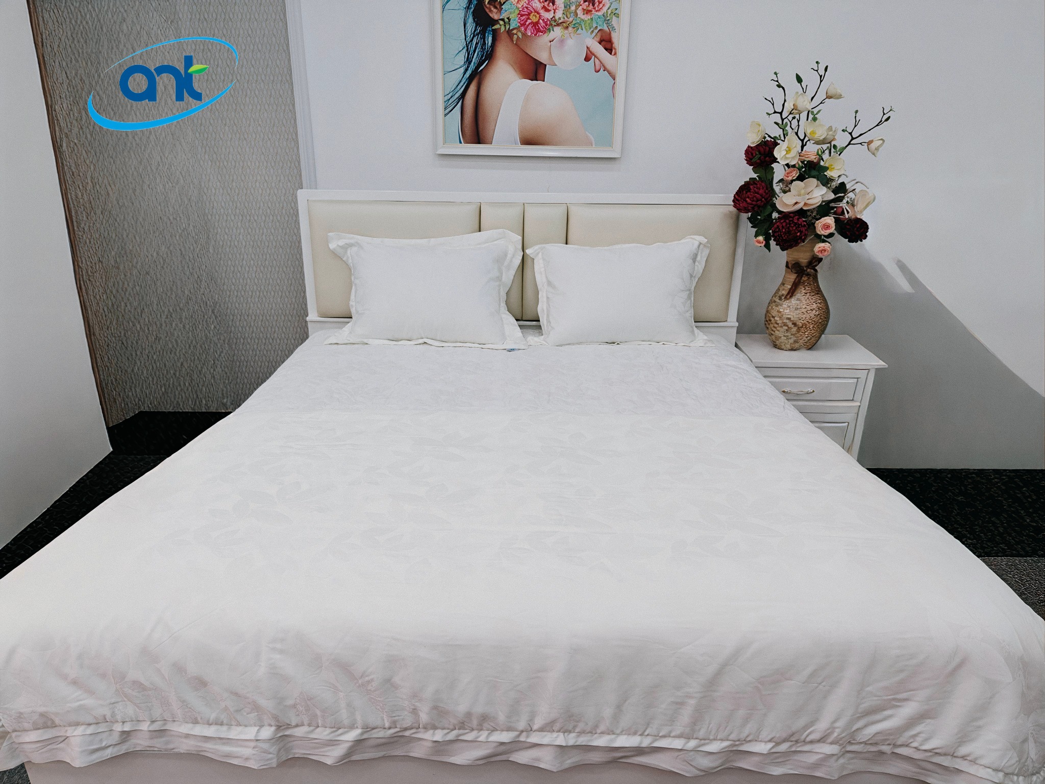 Bộ Chăn Ga Gối Ogarnic Tơ Tằm JQ08