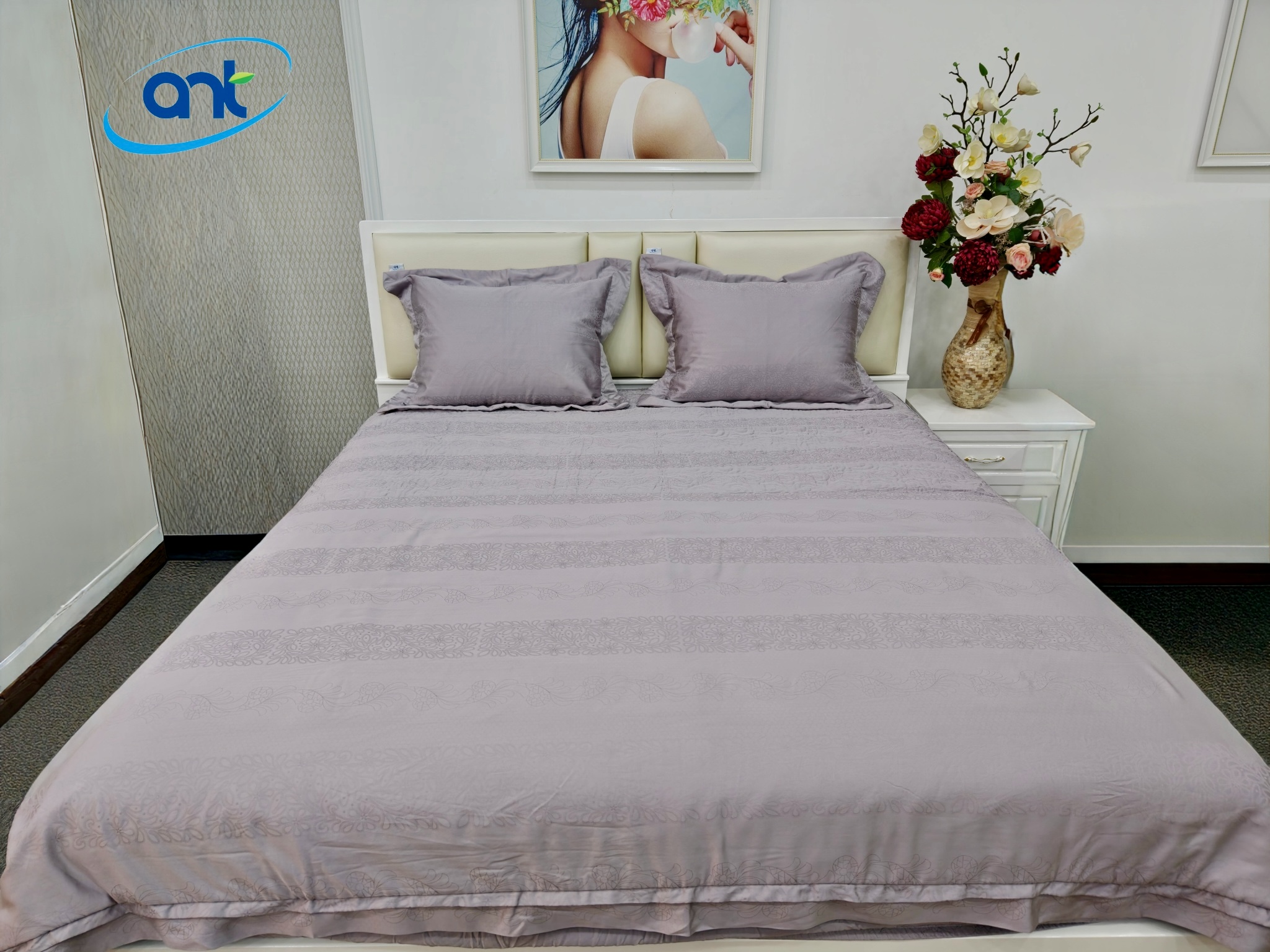 Bộ Chăn Ga Gối Ogarnic Tơ Tằm JQ10