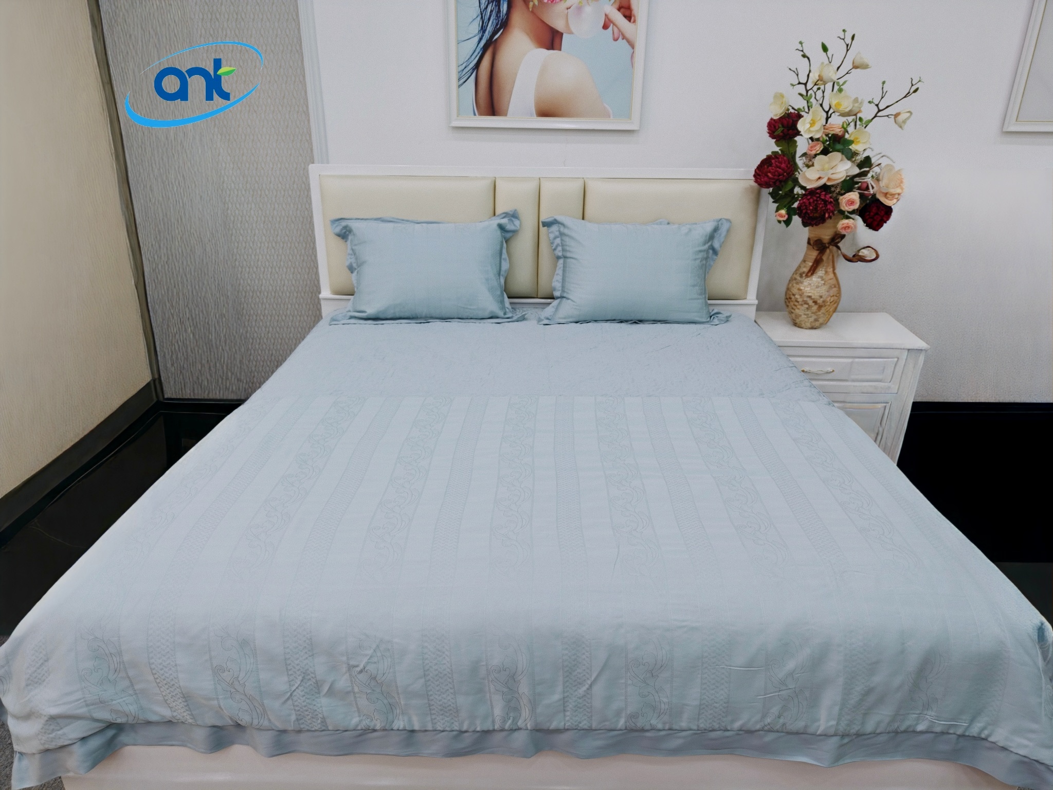 Bộ Chăn Ga Gối Ogarnic Tơ Tằm JQ12