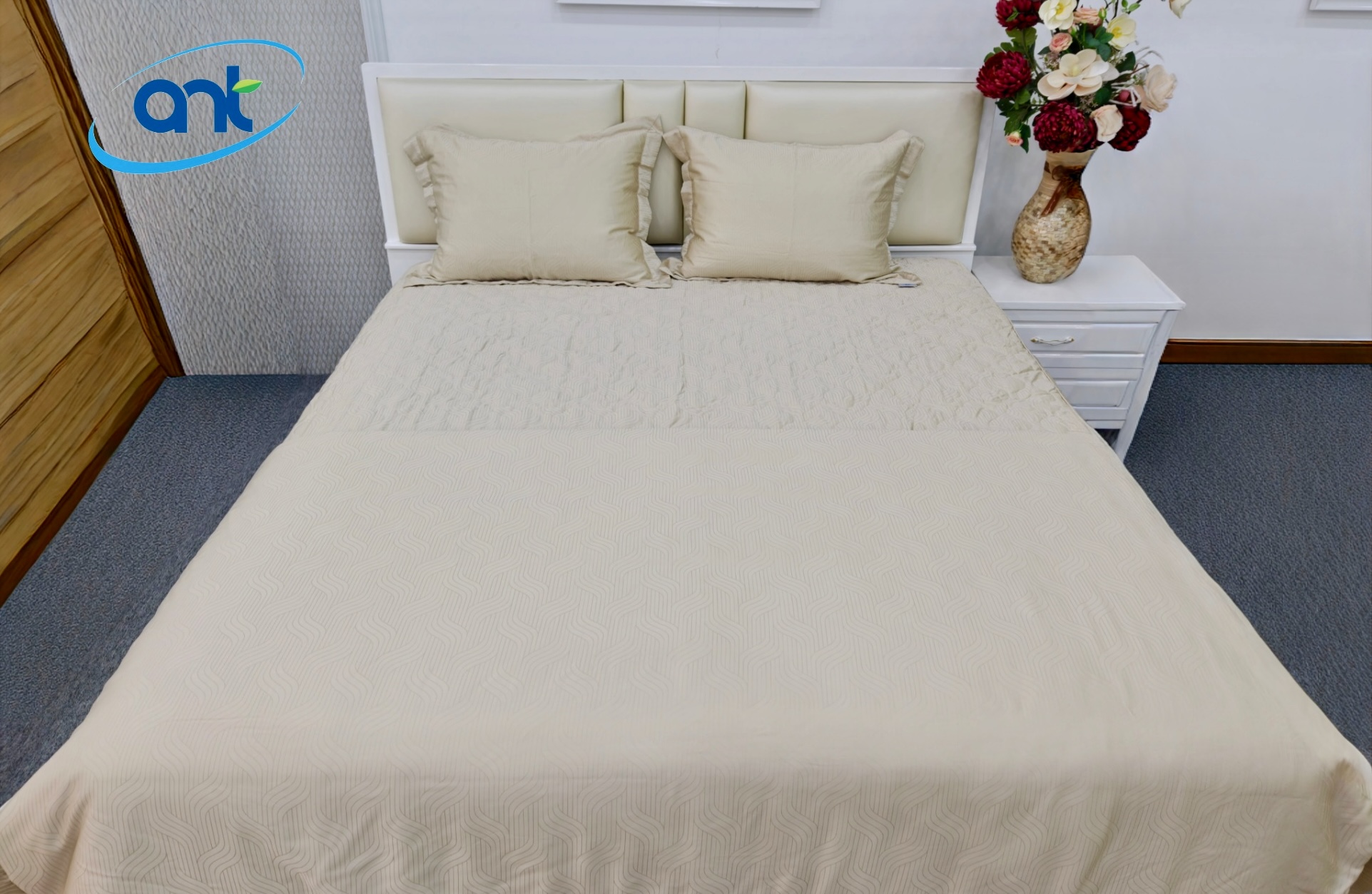 Bộ Chăn Ga Gối Ogarnic Tơ Tằm JQ14