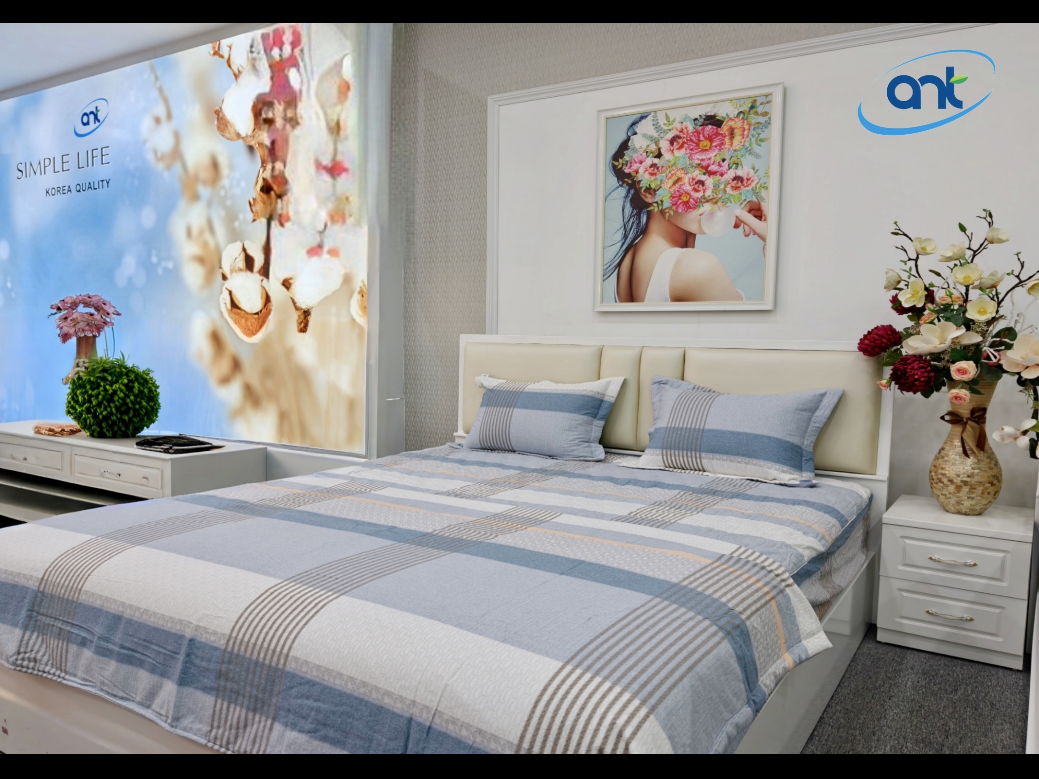 Bộ Chăn Ga Gối Cotton Nhung BC02