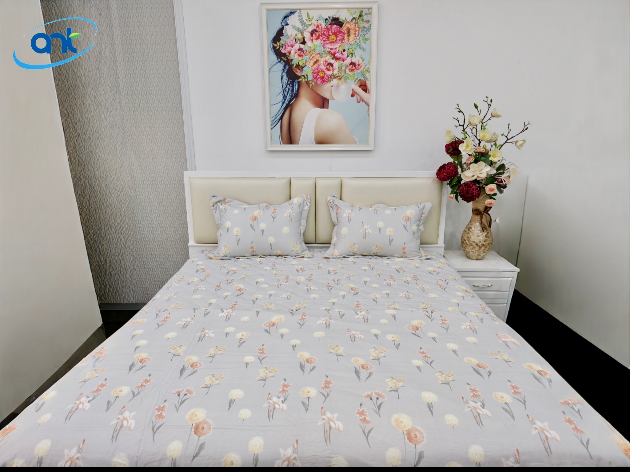 Bộ Chăn Ga Gối Cotton Nhung BC01