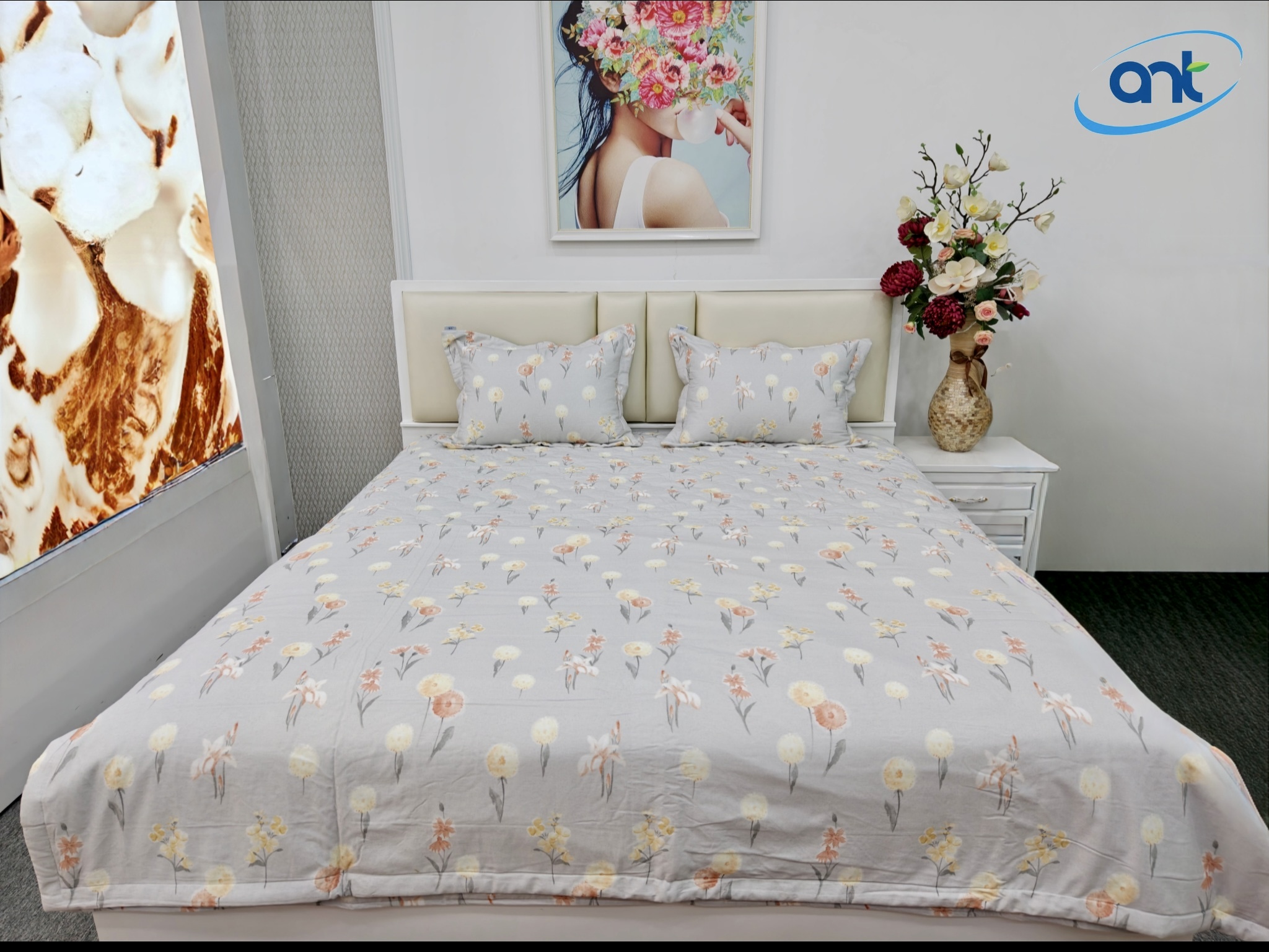 Bộ Chăn Ga Gối Cotton Nhung BC01