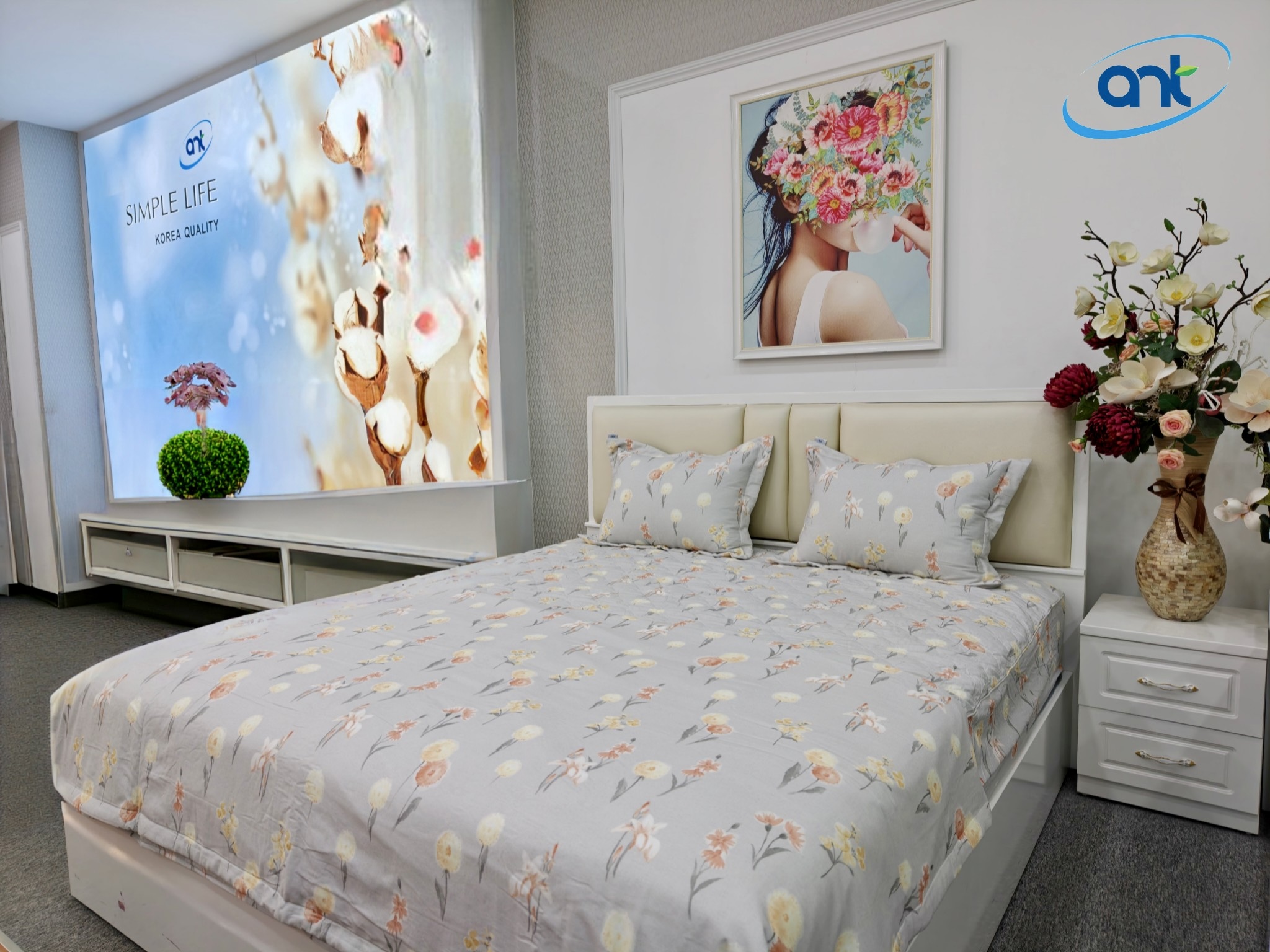 Bộ Chăn Ga Gối Cotton Nhung BC01