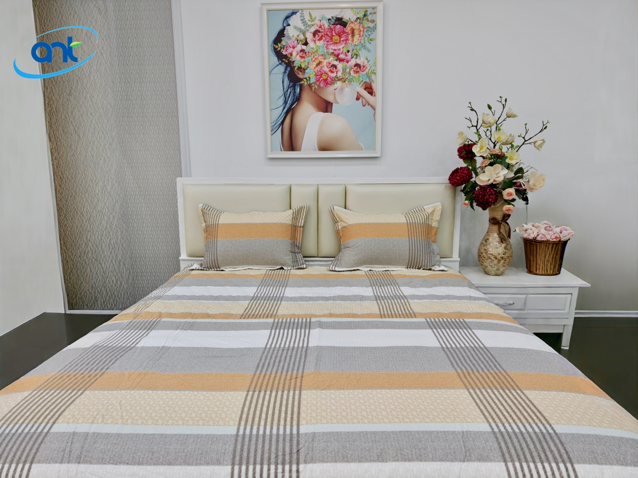 Bộ Chăn Ga Gối Cotton Nhung BC03