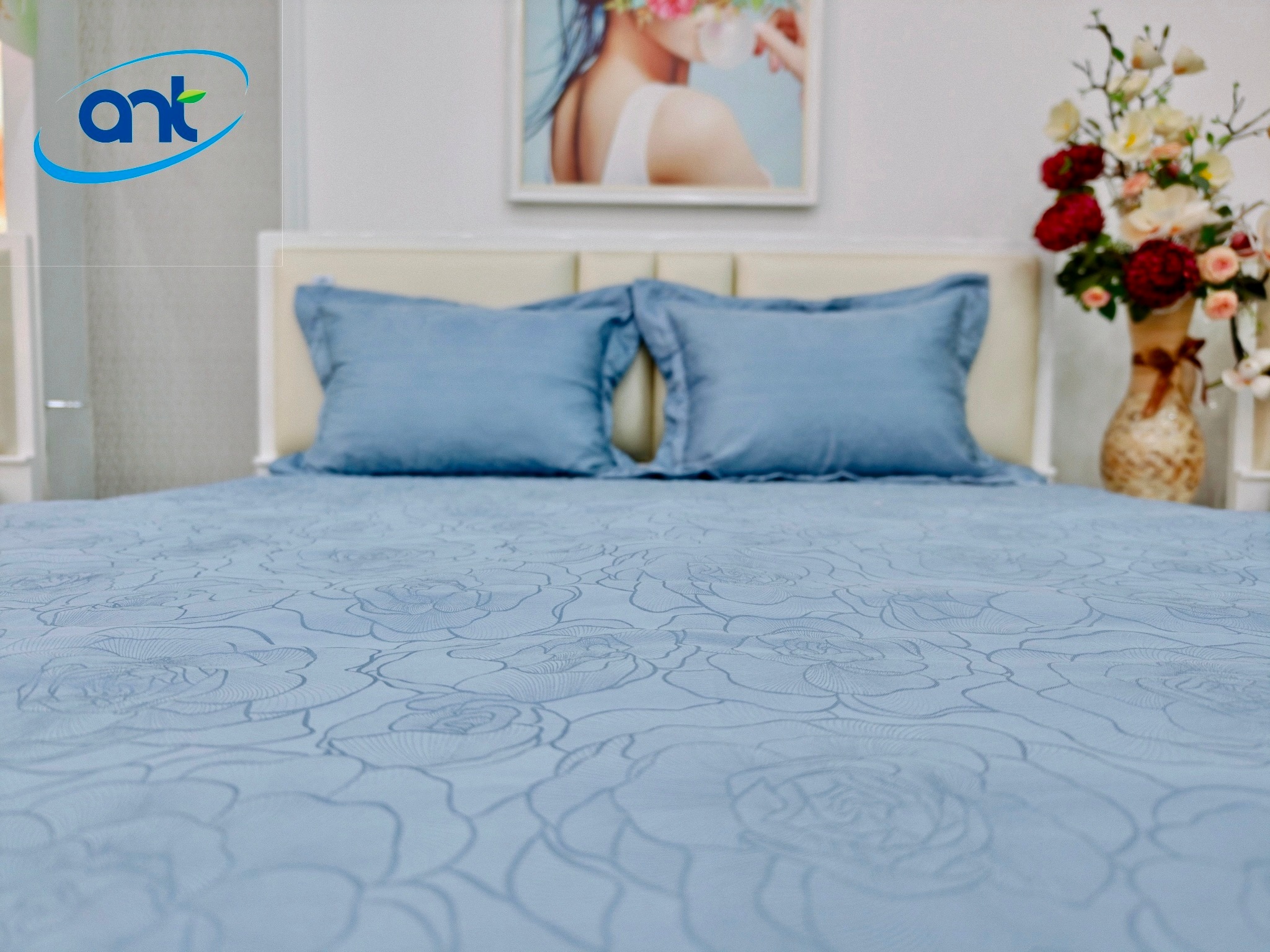 Bộ Chăn Ga Gối Ogarnic Tơ Tằm JQ01