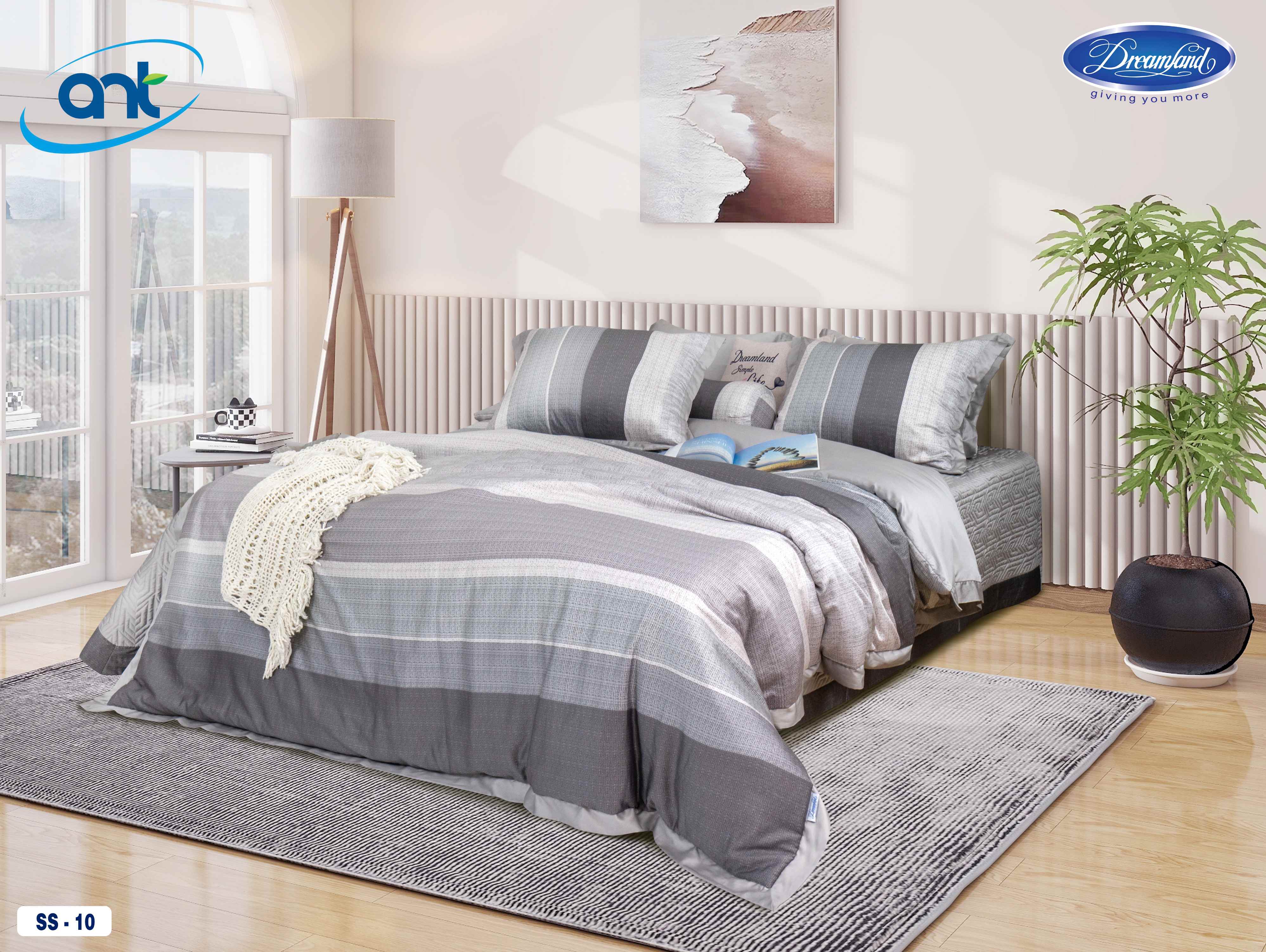 Bộ Chăn Ga Gối Ogarnic Tơ Tằm SS10