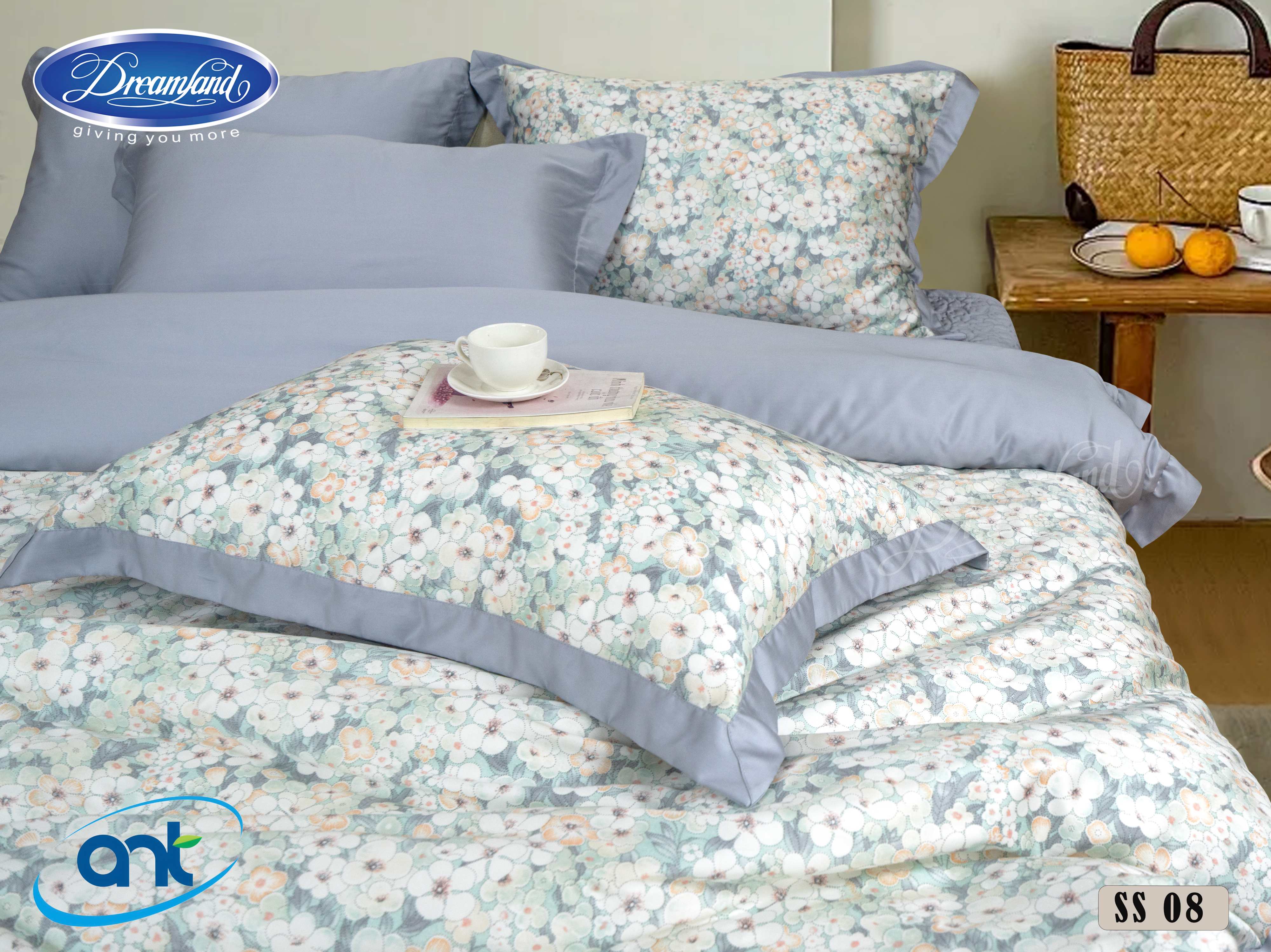 Bộ Chăn Ga Gối Ogarnic Tơ Tằm SS08