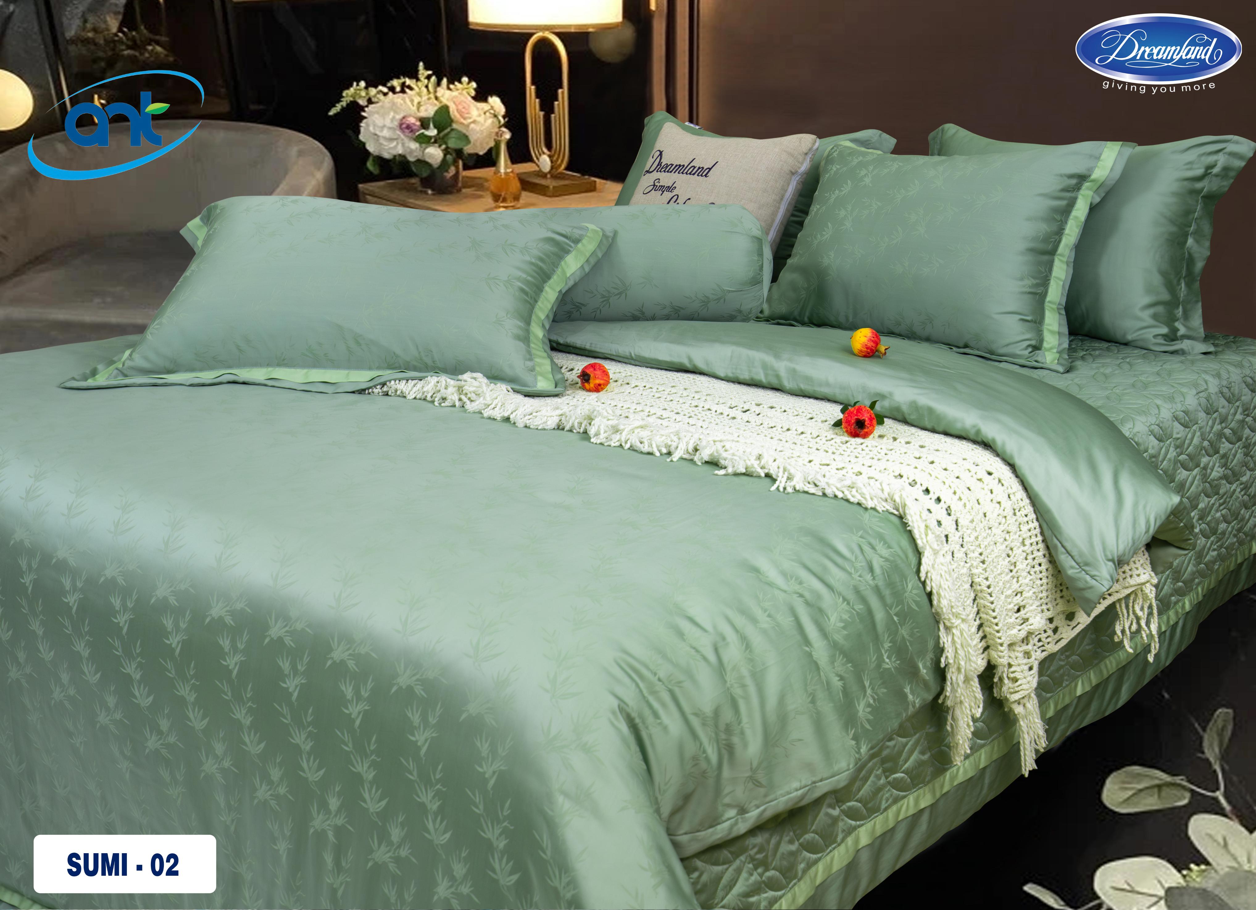 Bộ Chăn Ga Gối Tencel Lụa Jacquar SUMI02