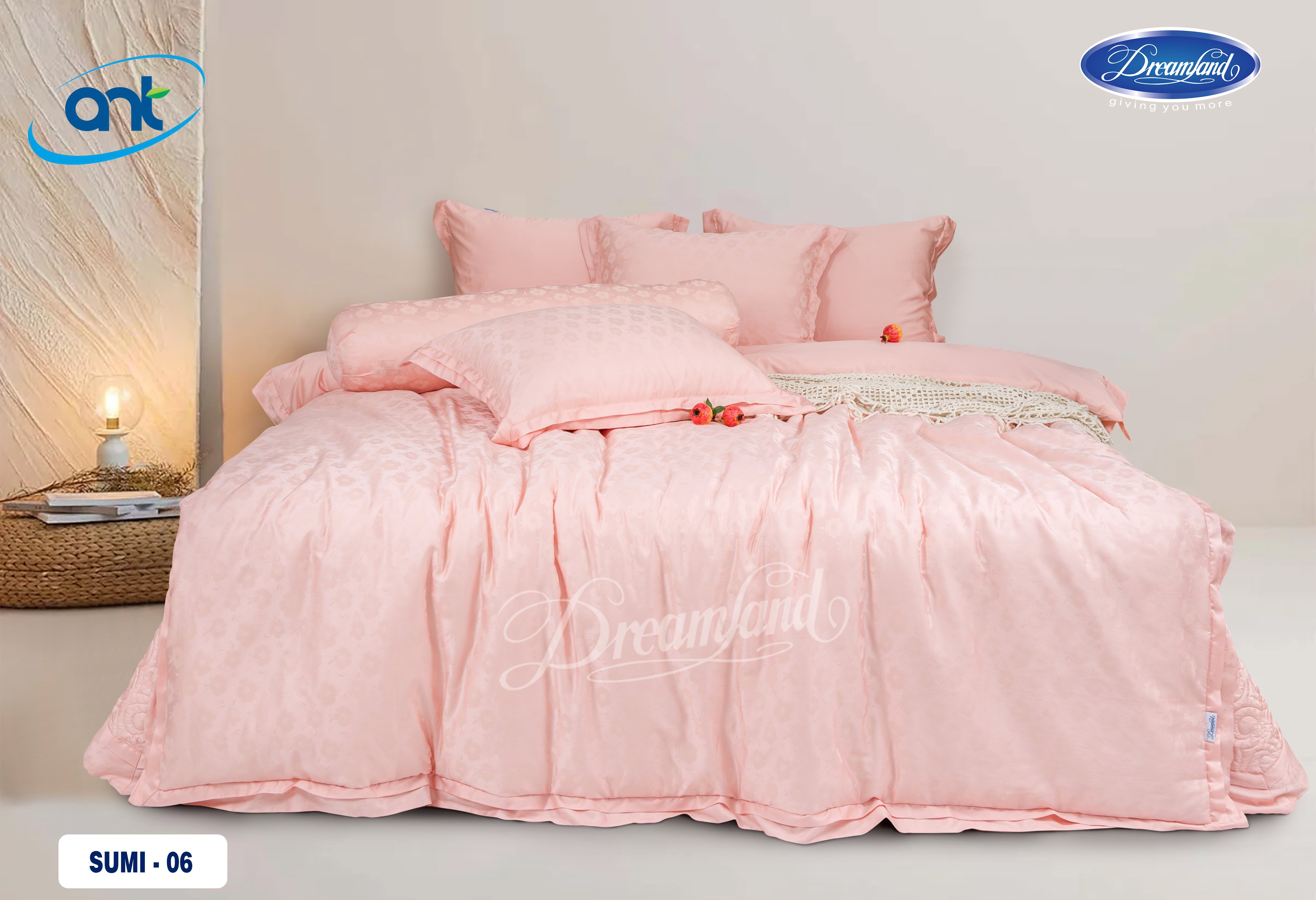 Bộ Chăn Ga Gối Tencel Lụa Jacquar SUMI06