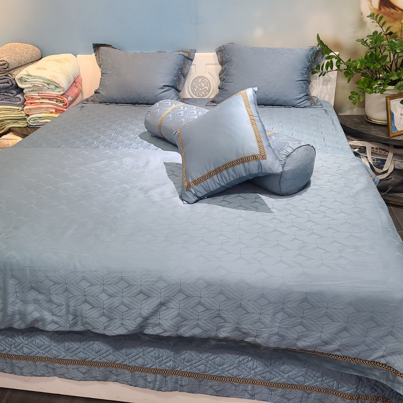 Bộ Chăn Ga Gối Tơ Tằm Cao Cấp TMS05