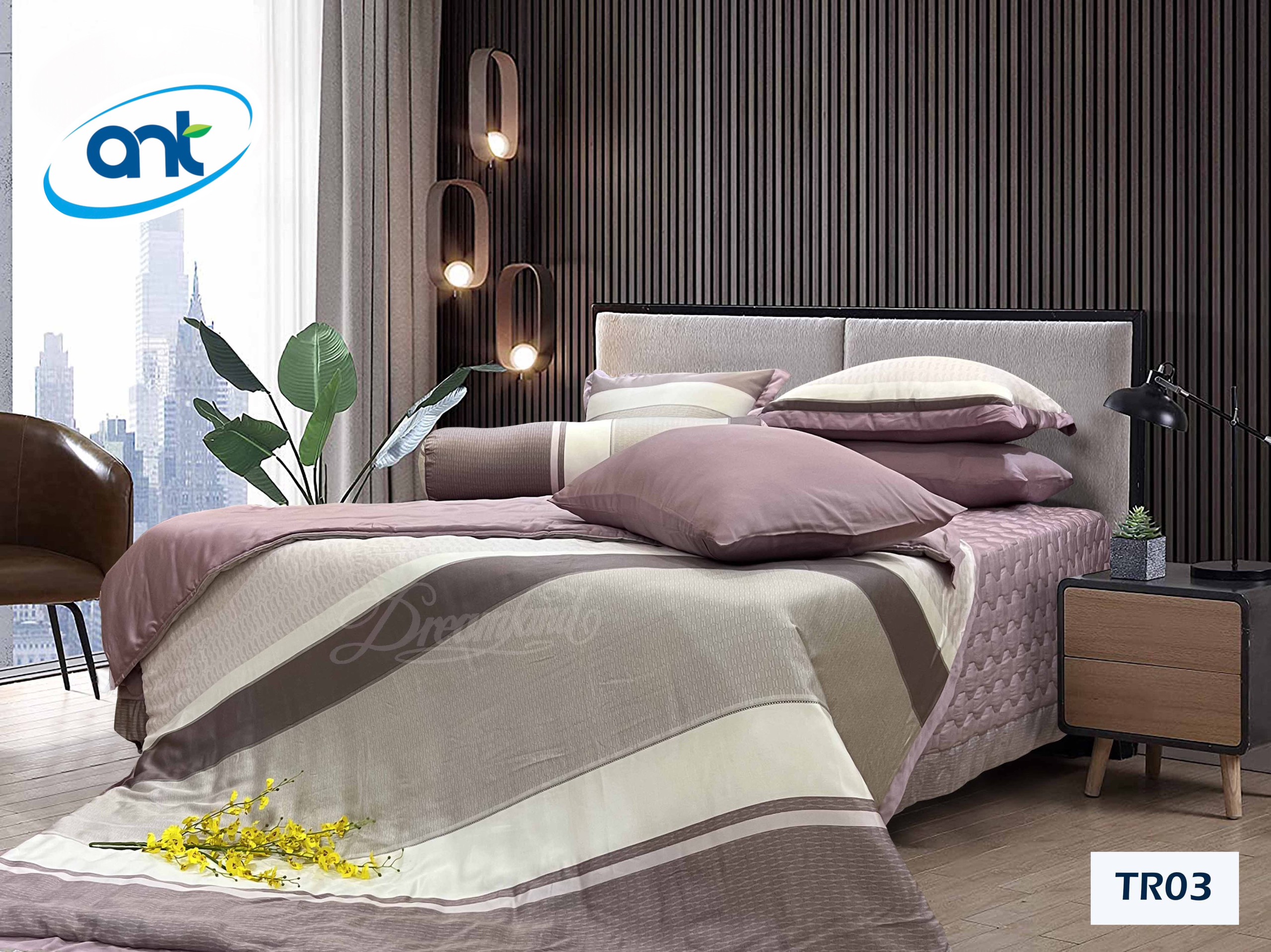 Bộ Chăn Ga Gối Tencel Hoàng Gia H08