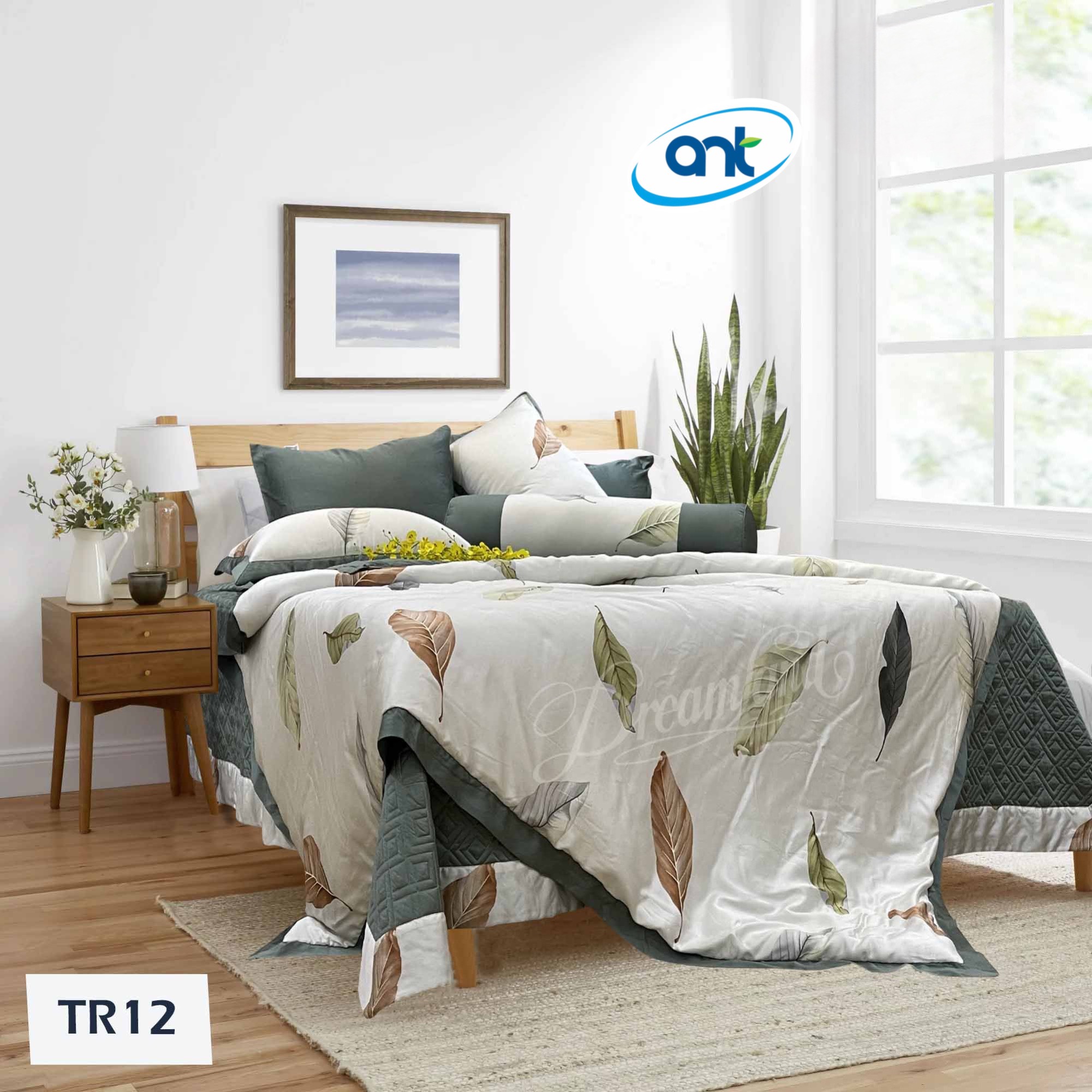 Bộ Chăn Ga Gối Tencel Hoàng Gia H12