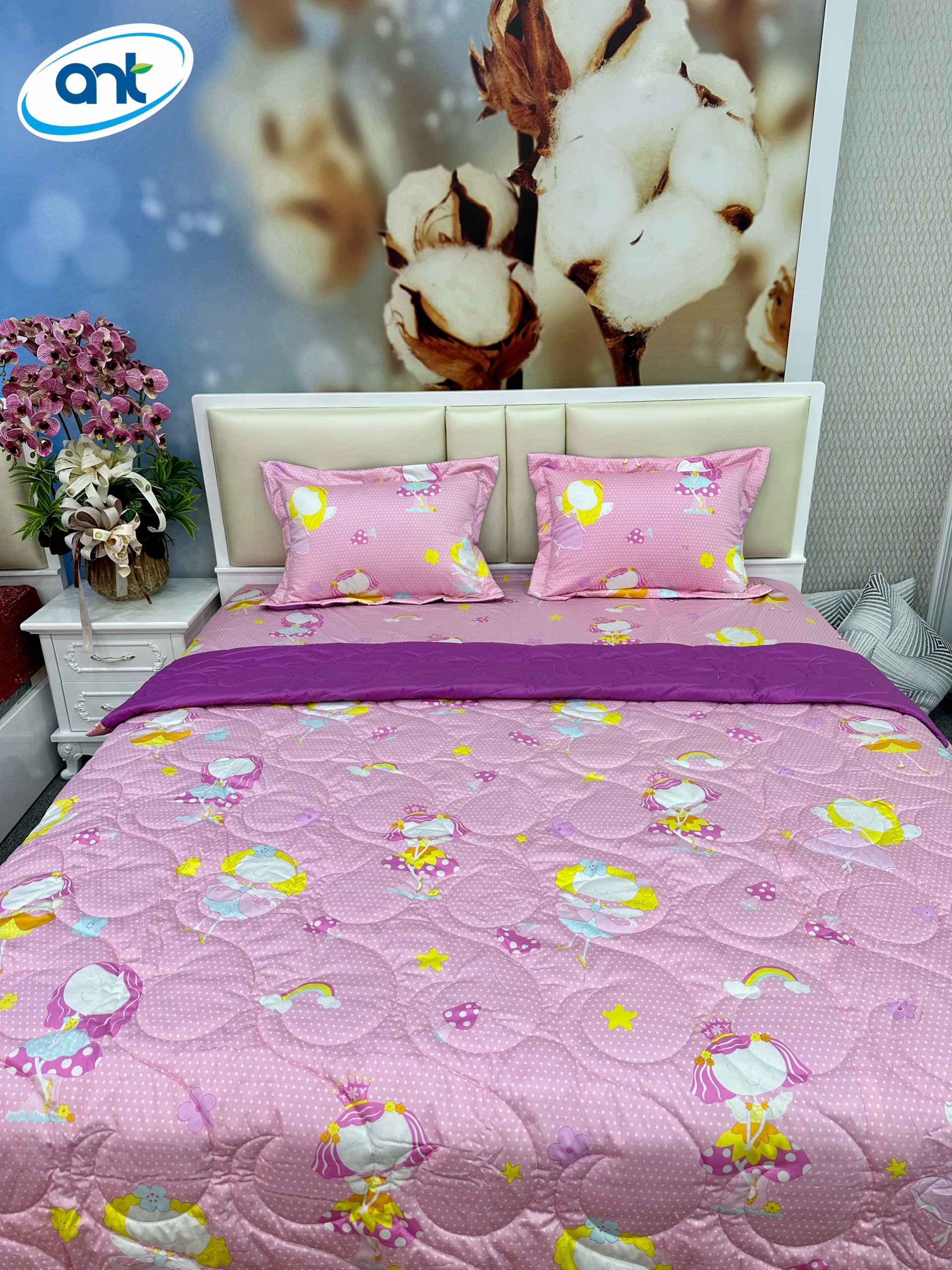 Bộ Chăn Ga Gối Cotton Bamboo KM1