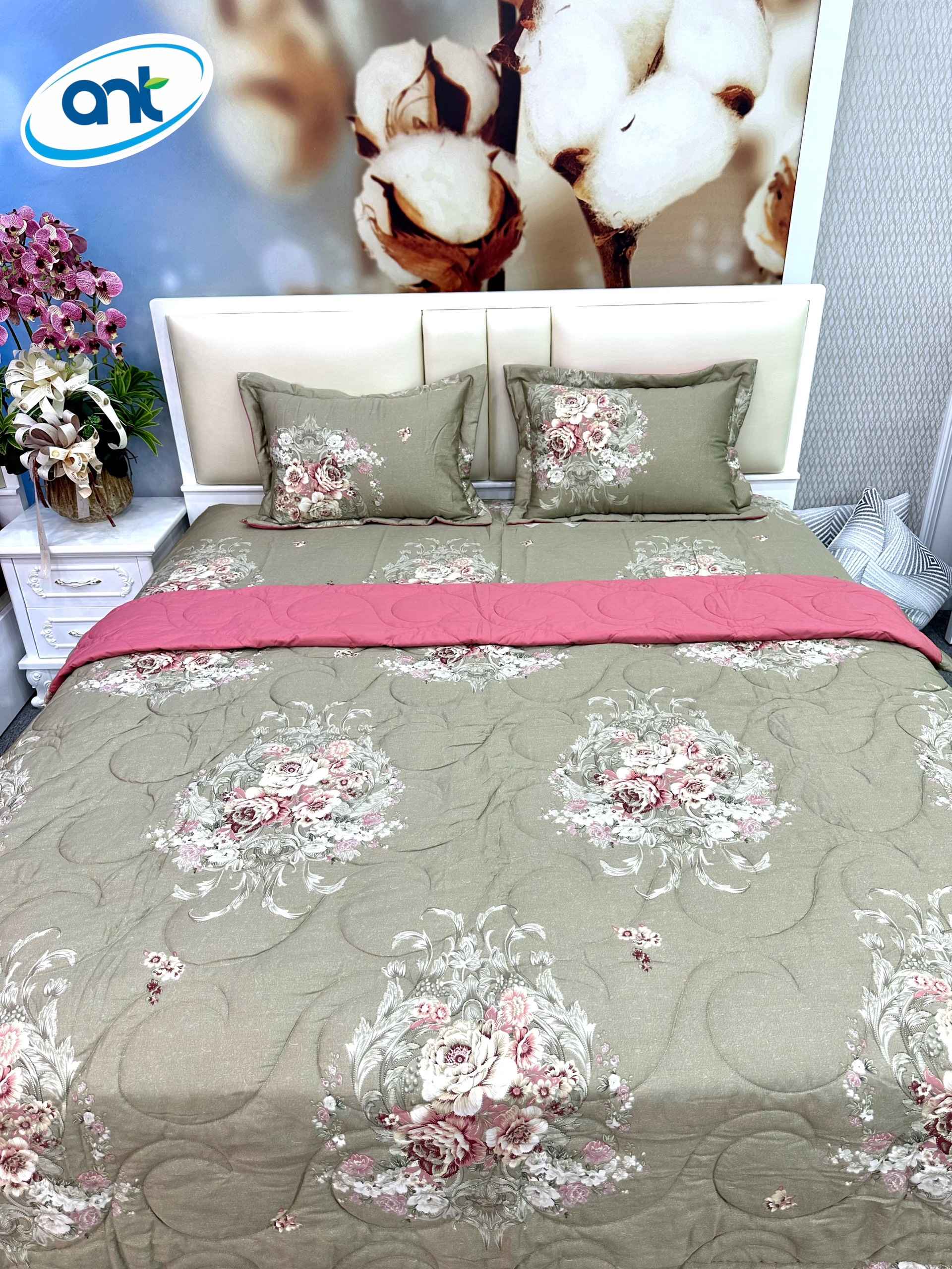 Bộ Chăn Ga Gối Cotton Bamboo KM4