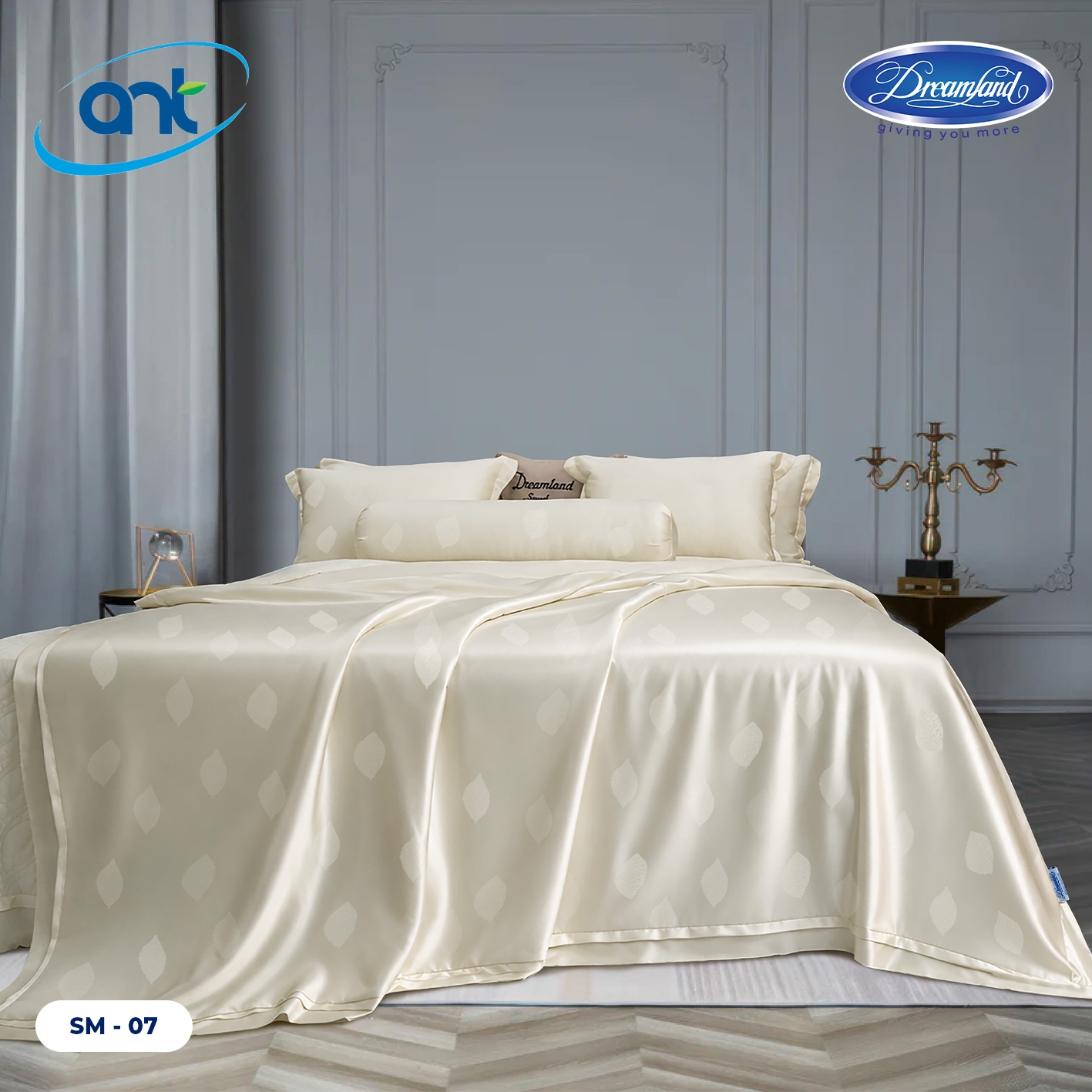 Bộ Chăn Ga Gối Tencel Lụa Jacquar SUMI07
