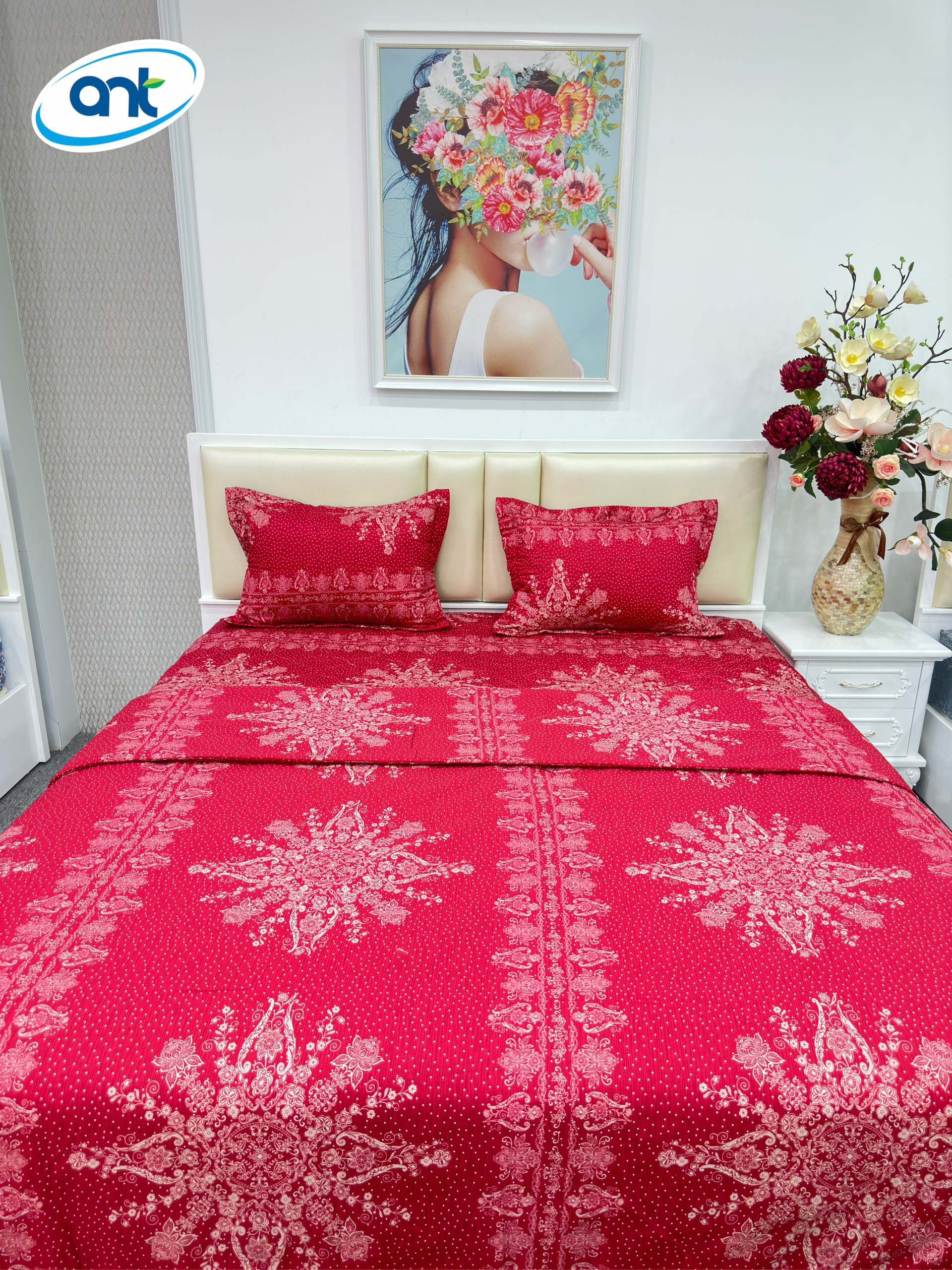 Bộ Chăn Ga Gối Cotton Lụa W37