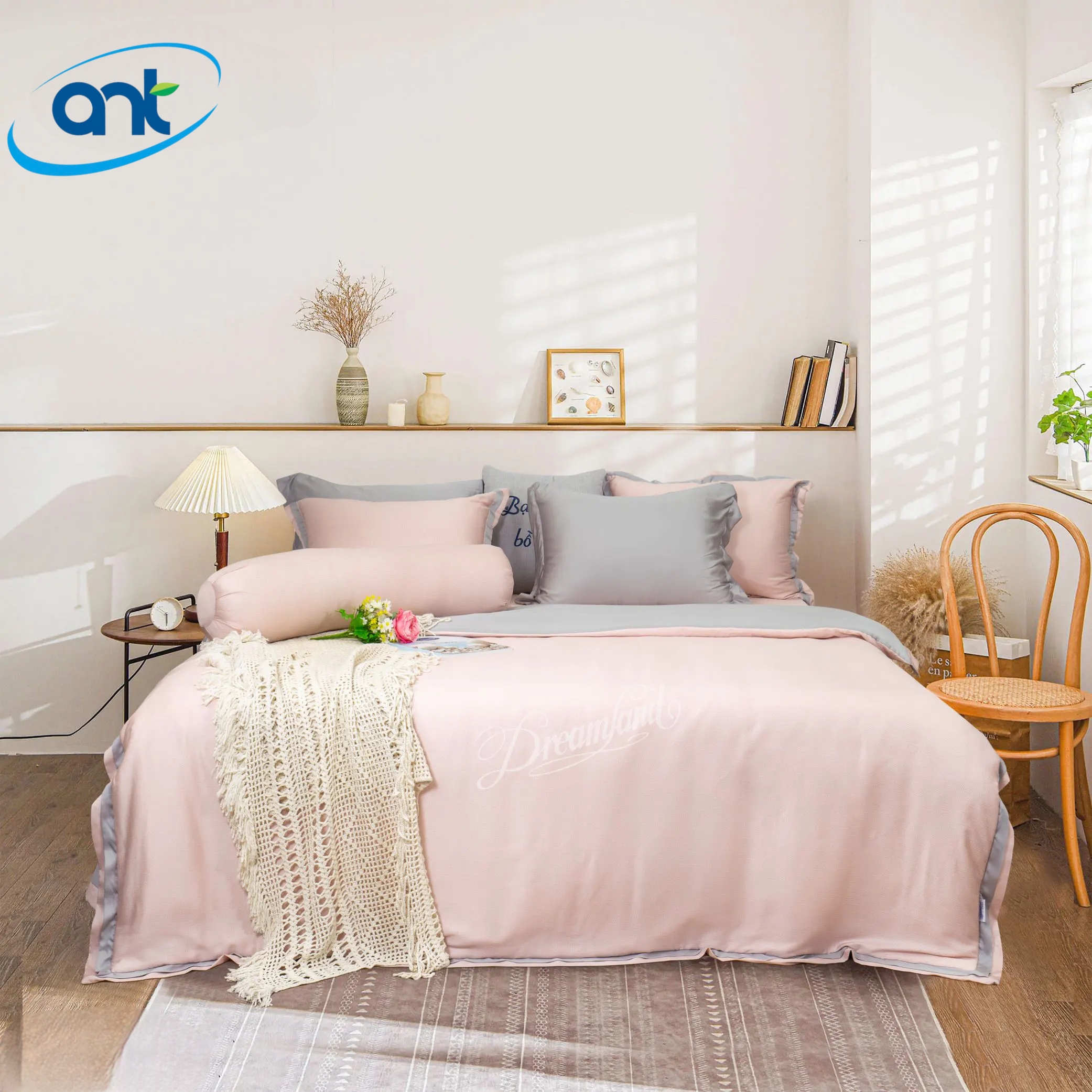 Bộ Chăn Ga Gối Ogarnic Tơ Tằm Cao Cấp MAY02